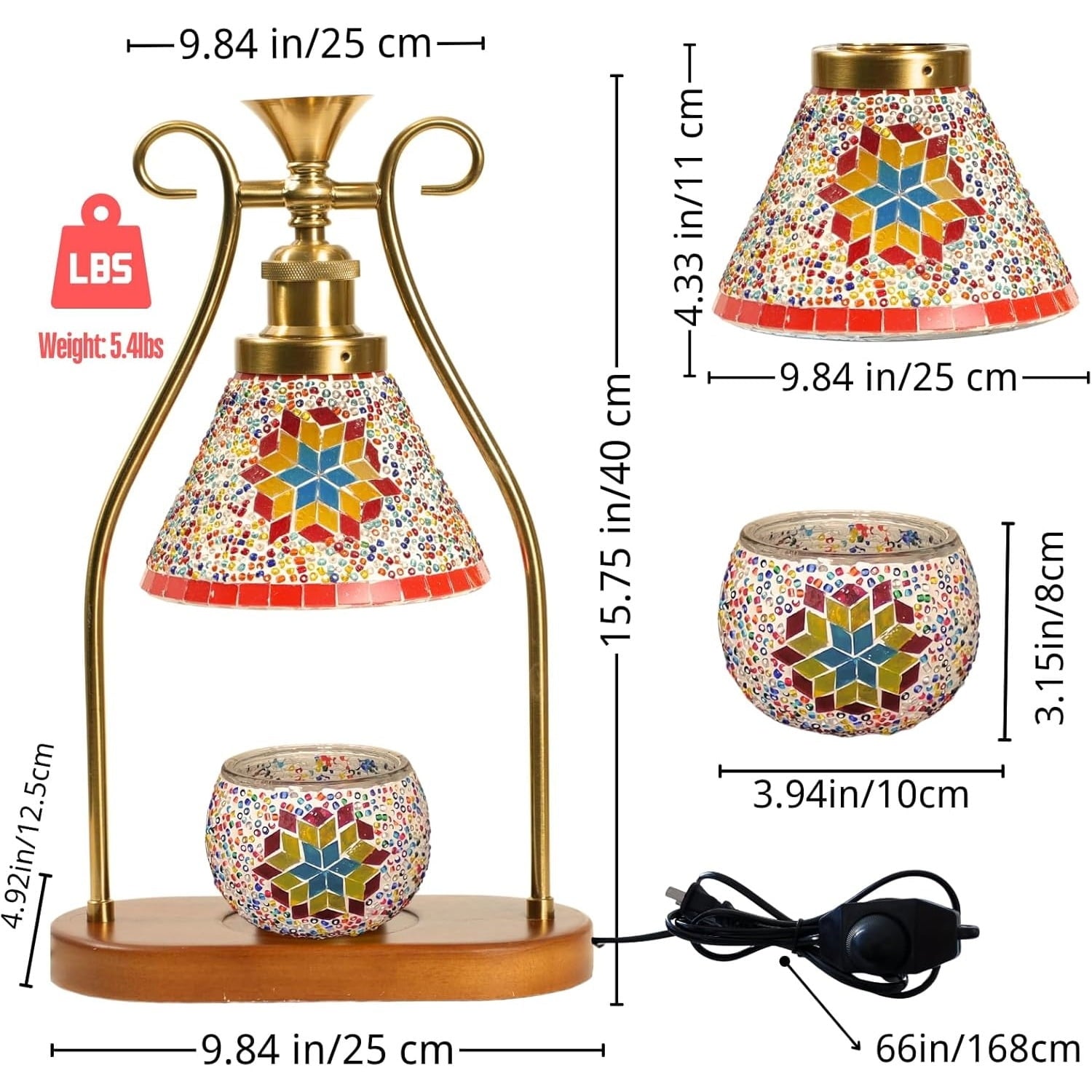 [Mosaic Turkish Table Lamp] Exquisite Mosaic Handmade Turkish Table Lamp - Adjustable Brightness, Warm Light Source, Bohemian Retro Style - Perfect for Home Decoration and Gift