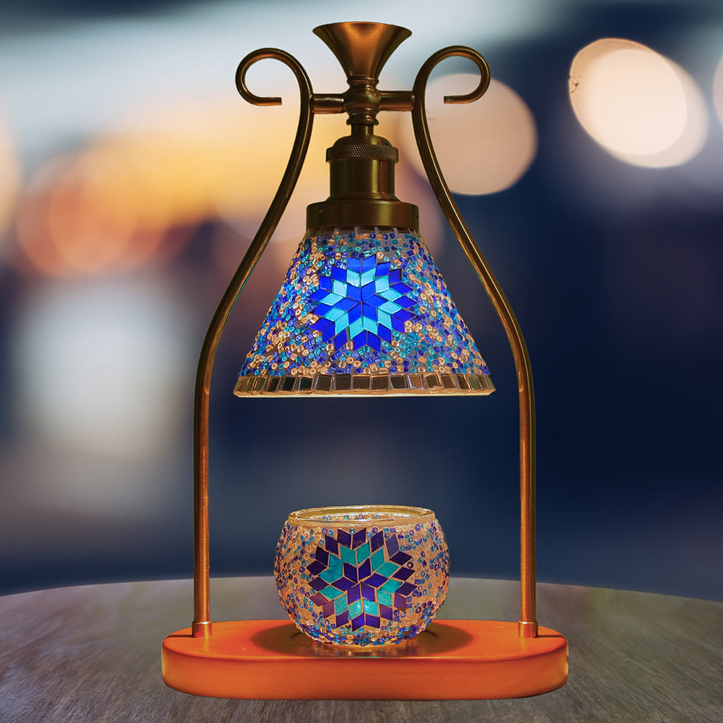 [Mosaic Turkish Table Lamp] Exquisite Mosaic Handmade Turkish Table Lamp - Adjustable Brightness, Warm Light Source, Bohemian Retro Style - Perfect for Home Decoration and Gift
