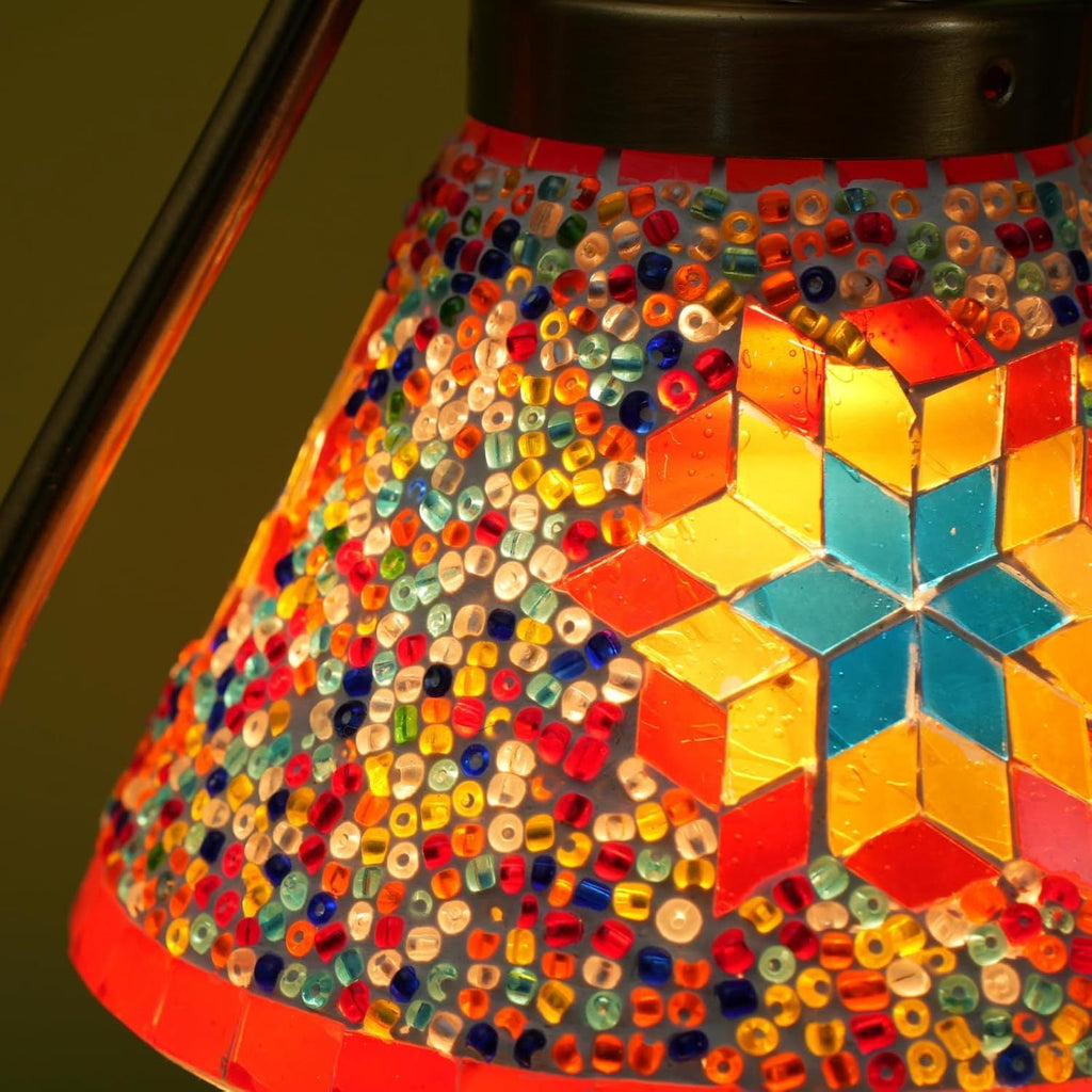 [Mosaic Turkish Table Lamp] Exquisite Mosaic Handmade Turkish Table Lamp - Adjustable Brightness, Warm Light Source, Bohemian Retro Style - Perfect for Home Decoration and Gift