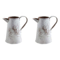 2X Watering Can Vase French Jug Home Decoration Vase Flower Arrangement Iron Flower Making Gardening 17cm