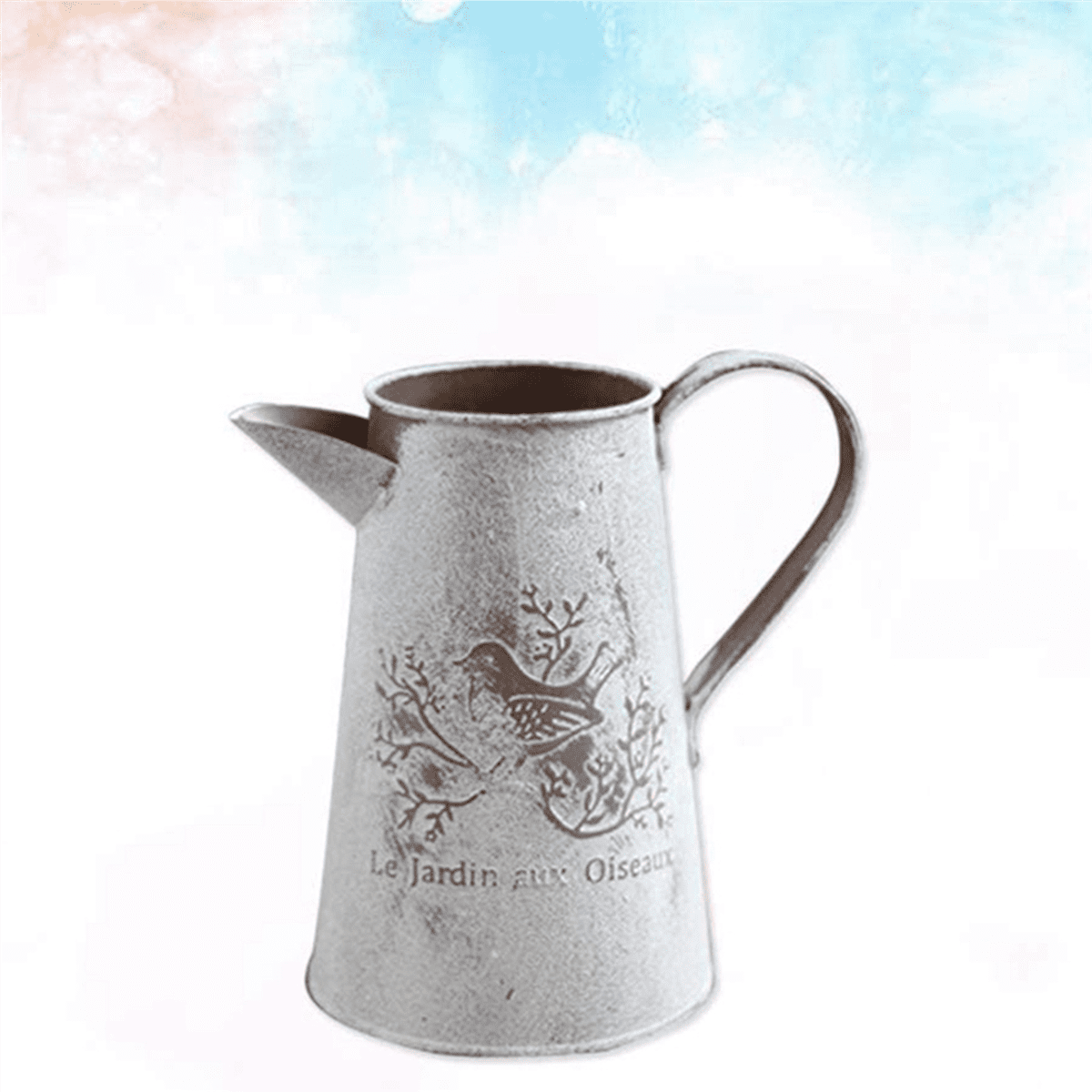 2X Watering Can Vase French Jug Home Decoration Vase Flower Arrangement Iron Flower Making Gardening 17cm