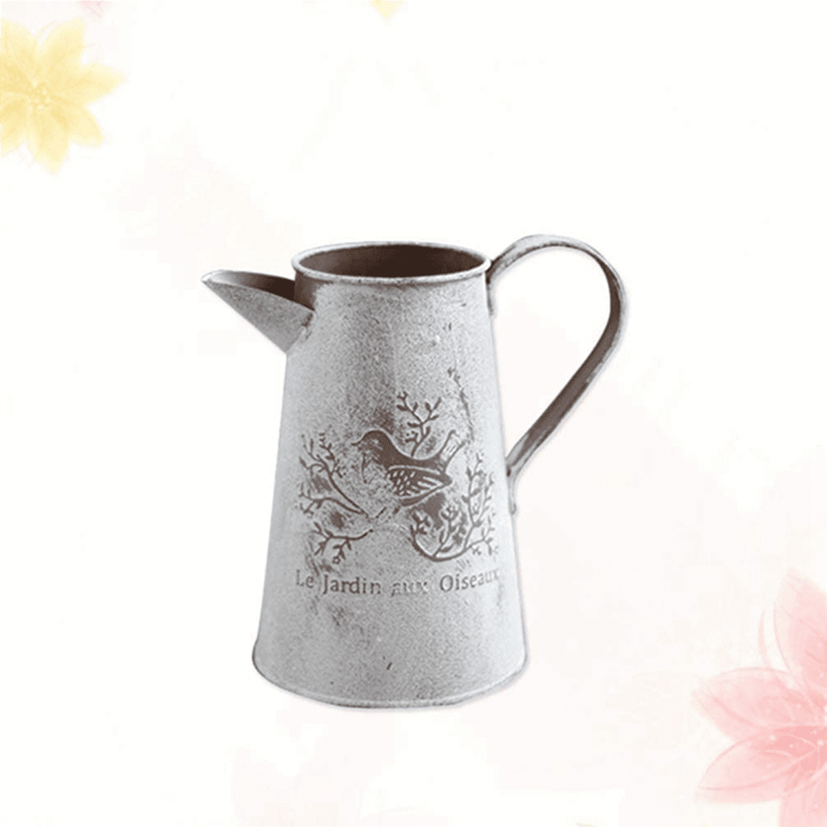 2X Watering Can Vase French Jug Home Decoration Vase Flower Arrangement Iron Flower Making Gardening 17cm