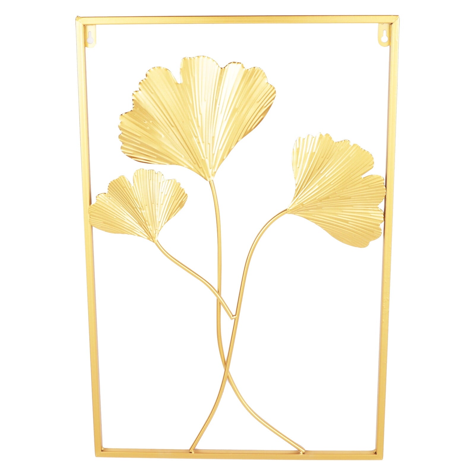 3 Pack Gold Metal Wall Art Large Leaf Frame Accent Leaves Wall Decor Home Gold for Bedrooms, Dressing Rooms