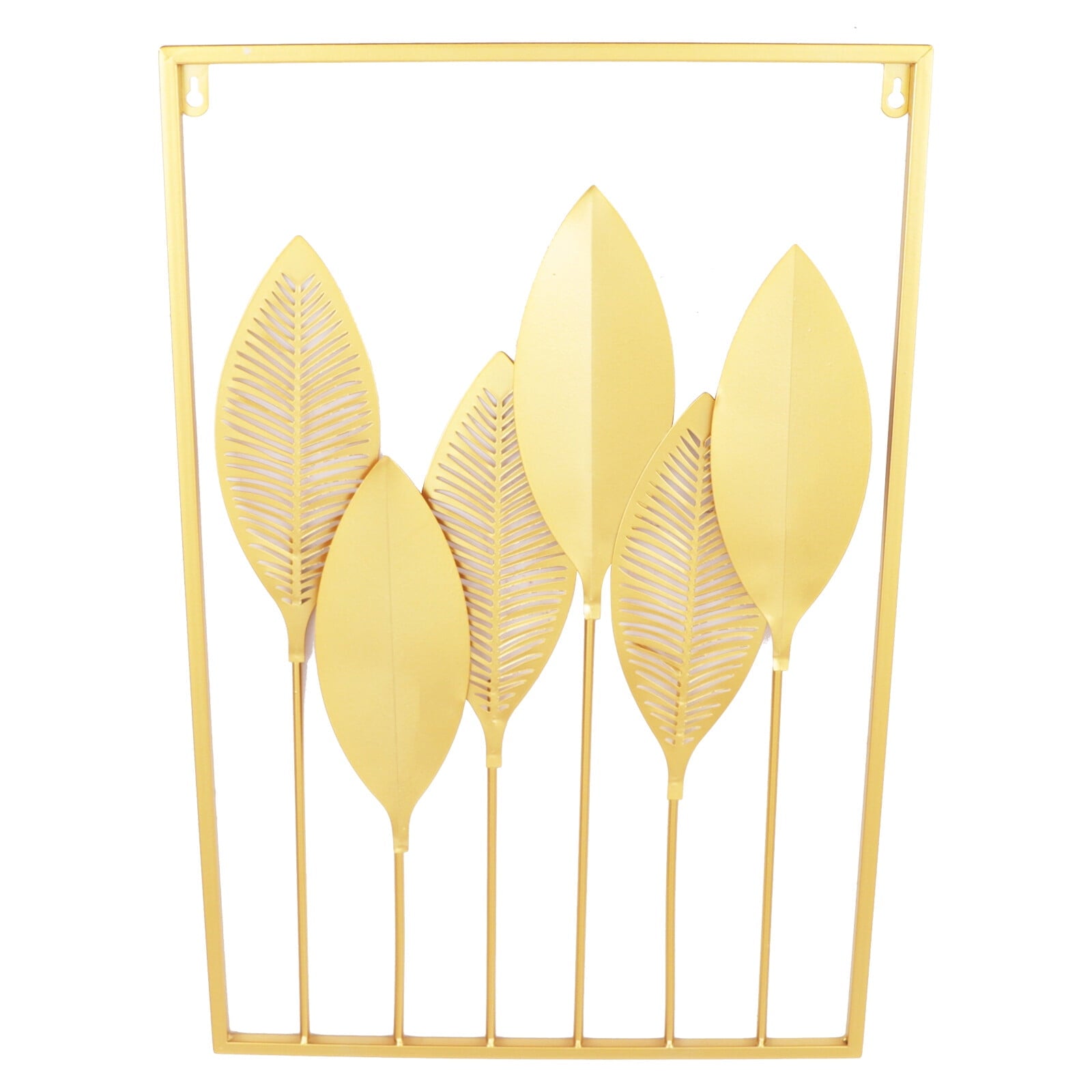 3 Pack Gold Metal Wall Art Large Leaf Frame Accent Leaves Wall Decor Home Gold for Bedrooms, Dressing Rooms