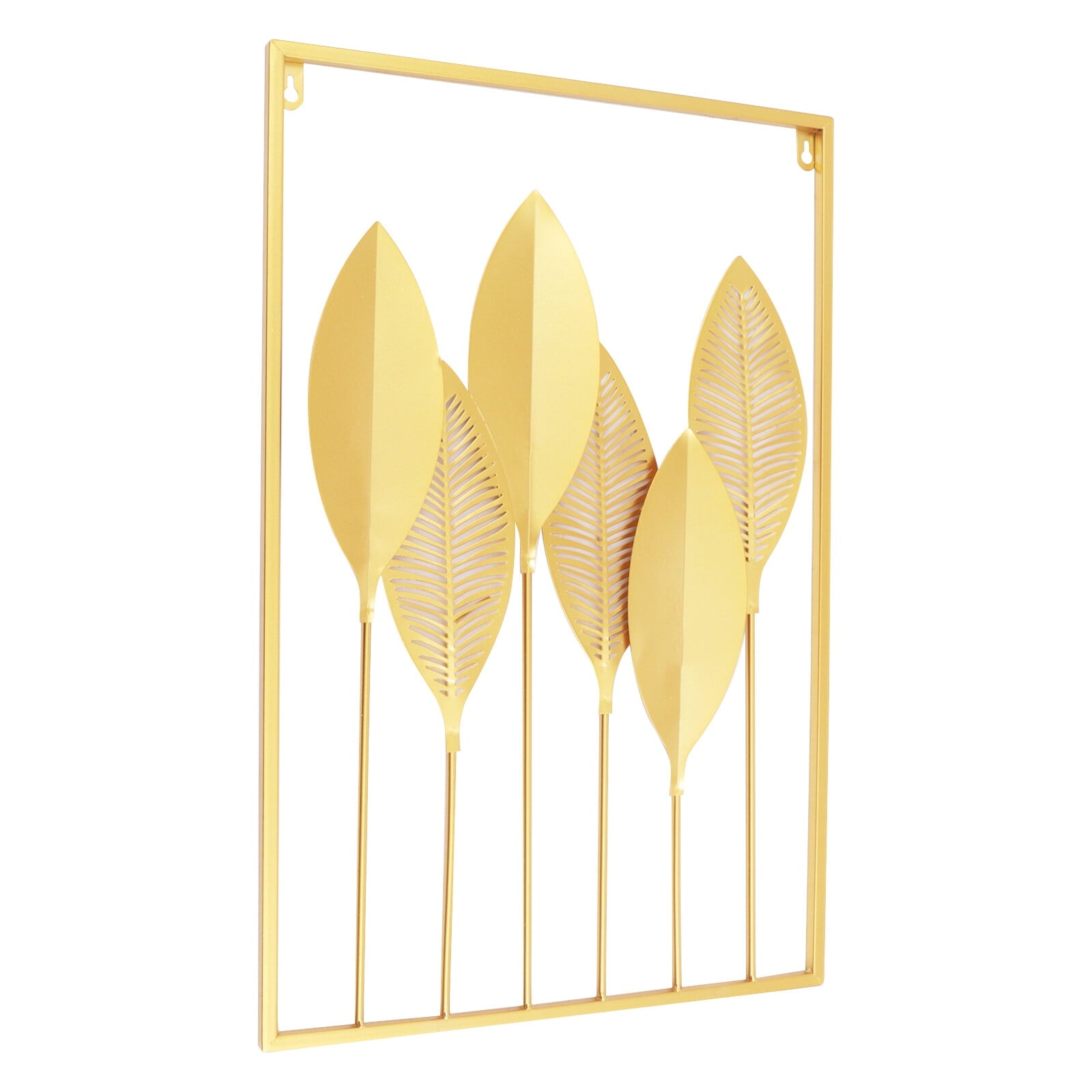 3 Pack Gold Metal Wall Art Large Leaf Frame Accent Leaves Wall Decor Home Gold for Bedrooms, Dressing Rooms