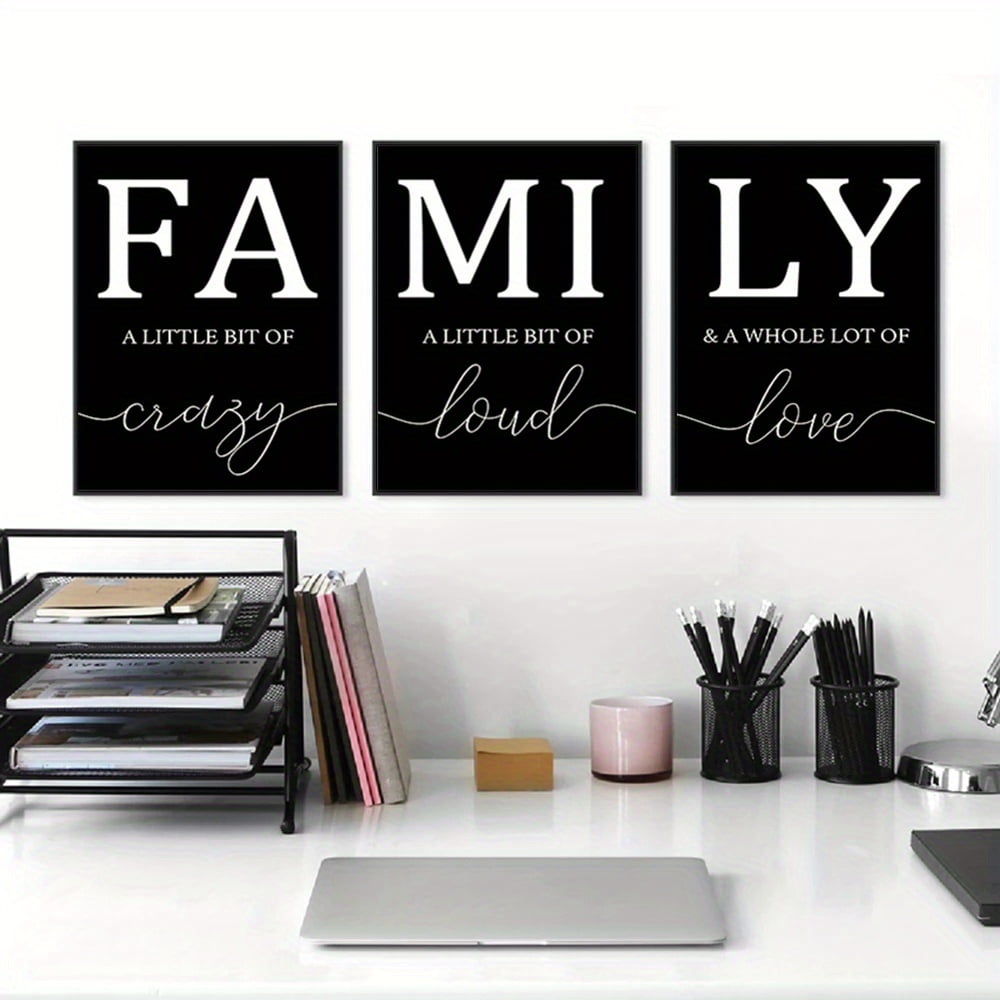 3pcs/set Frameless Home Decoration Luxury Living Room Pictures Decorative Paintings Minimalist Poster Canvas Wall Art Family Writing No Frame
