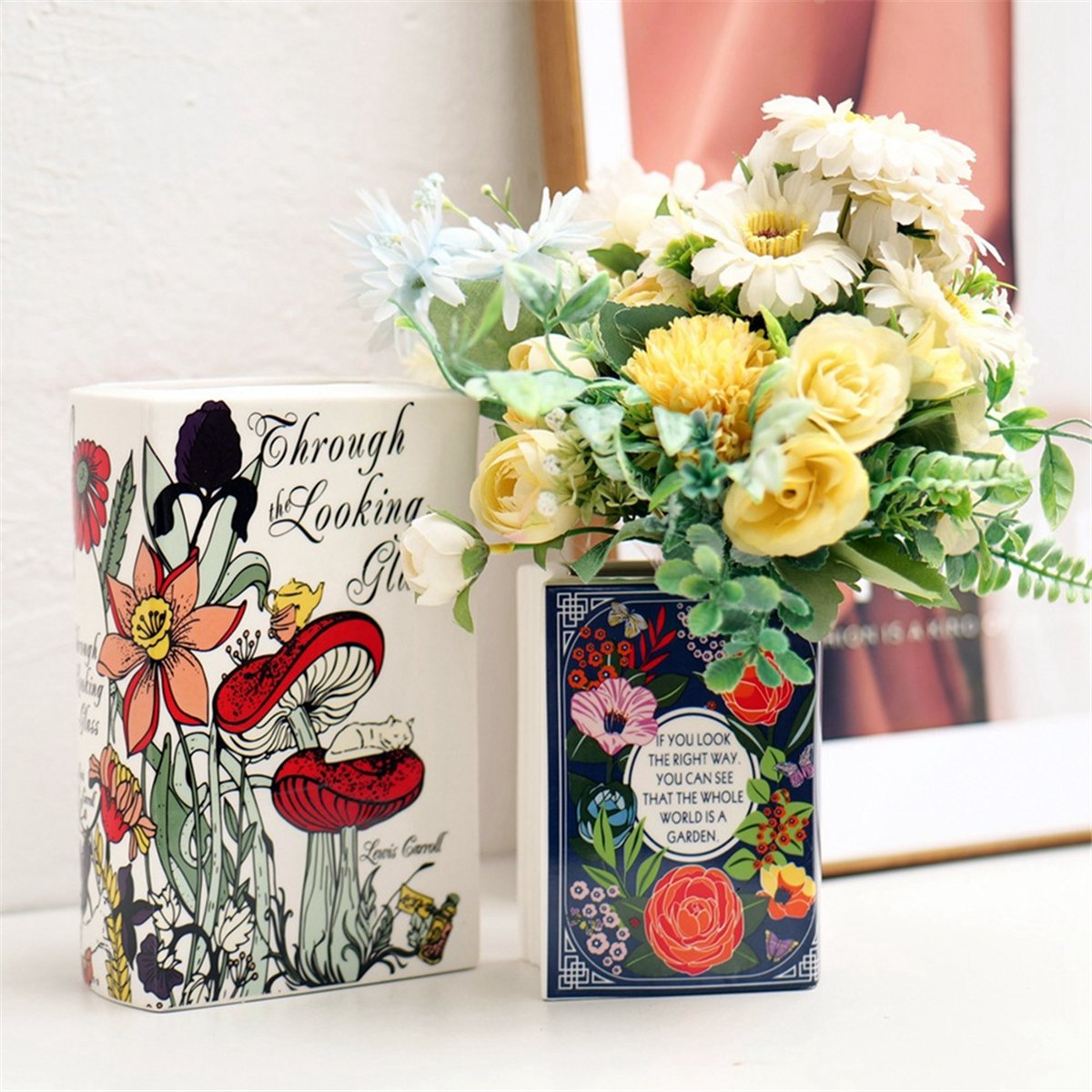 Flower Pot Wedding Decorative Ceramic Vases Cute Room Decor for Plants Cachepot for Home Decor Book Vase B