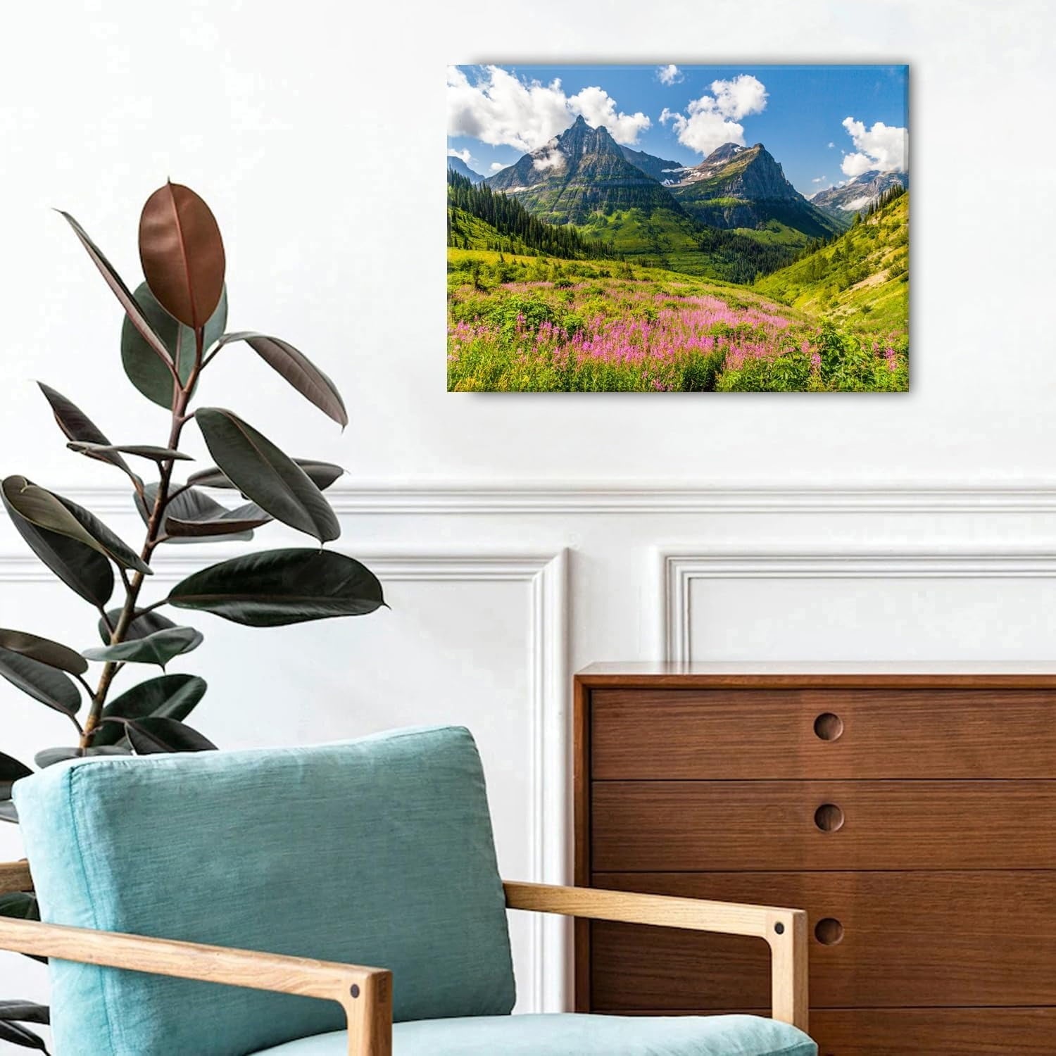Wildflower Wall Art Colorful Floral Pictures Framed Printed Art for Bathroom Nature Botanical Canvas Prints Poster Modern Abstract Flowers Painting Artwork Living Room Bedroom Home Decorations