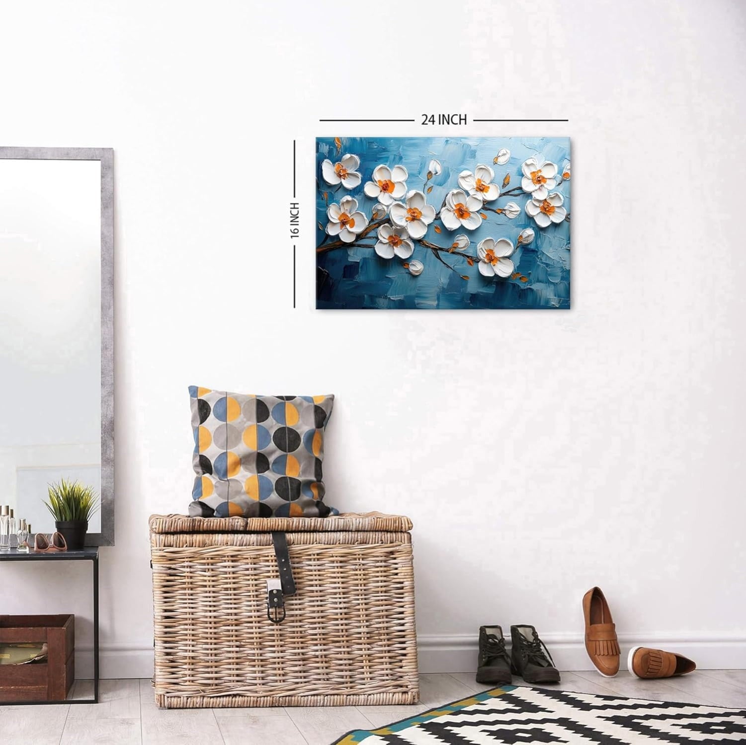Wildflower Wall Art Colorful Floral Pictures Framed Printed Art for Bathroom Nature Botanical Canvas Prints Poster Modern Abstract Flowers Painting Artwork Living Room Bedroom Home Decorations