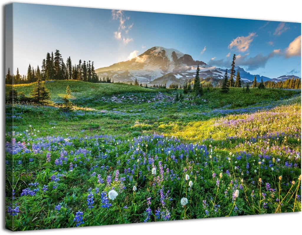 Wildflower Wall Art Colorful Floral Pictures Framed Printed Art for Bathroom Nature Botanical Canvas Prints Poster Modern Abstract Flowers Painting Artwork Living Room Bedroom Home Decorations