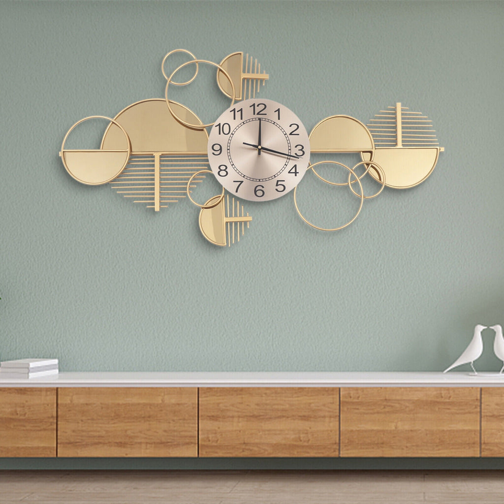 Large Luxury Gold Wall Clock Nordic Style Metal Clocks Home Living Room Decor for Studies, Living Rooms