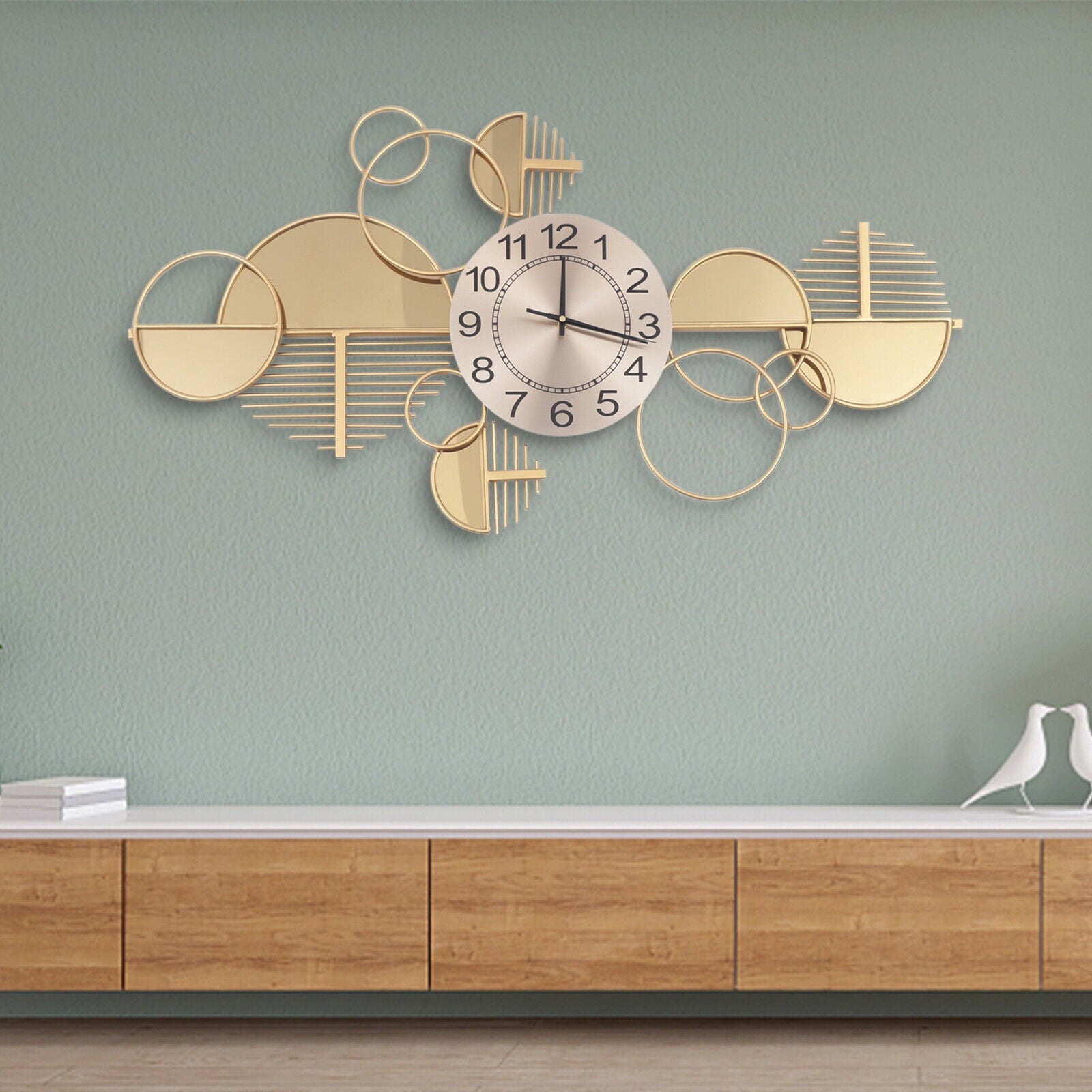 Large Luxury Gold Wall Clock Nordic Style Metal Clocks Home Living Room Decor for Studies, Living Rooms