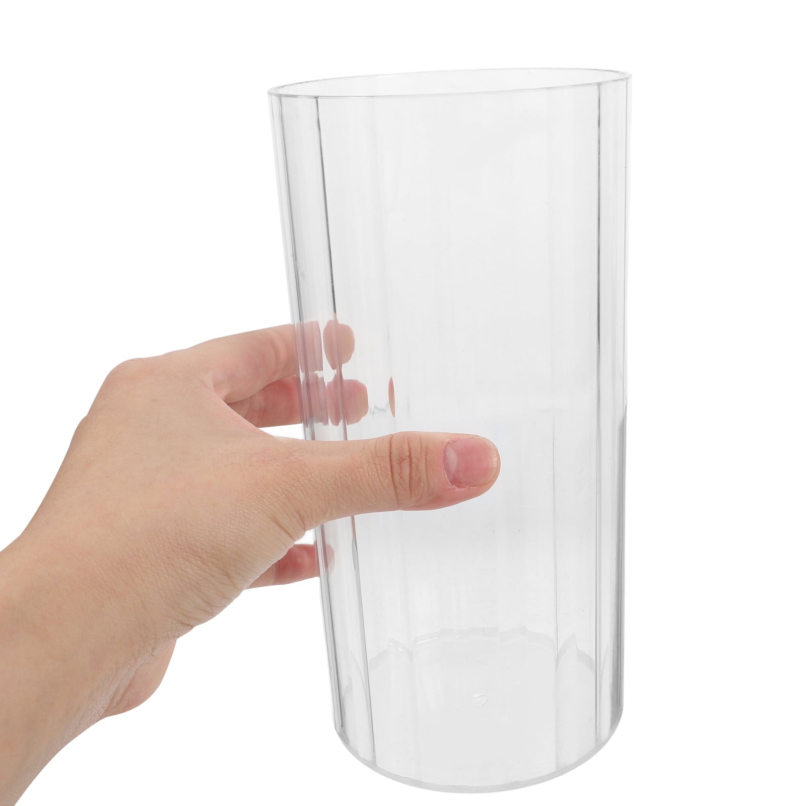 Fluted Clear Plastic Vase Hydroponic Vase Decor Unbreakable Modern Flower Vase Transparent Home Decor Vase for Wedding Centerpiece