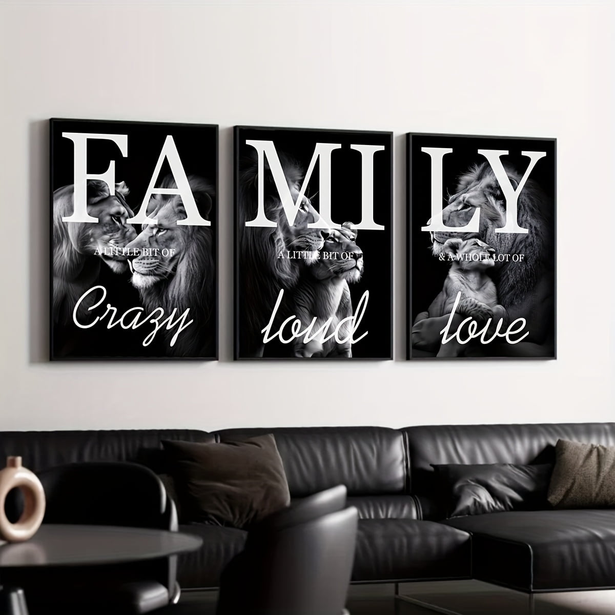 3pcs Canvas Painting, Family Lions Wall Art, Ideal Gift for Living Room, Kitchen, Decor Wall Art Wall Decor, Home Decor, Wall Art, Room Decor, Room Decoration, No Frame