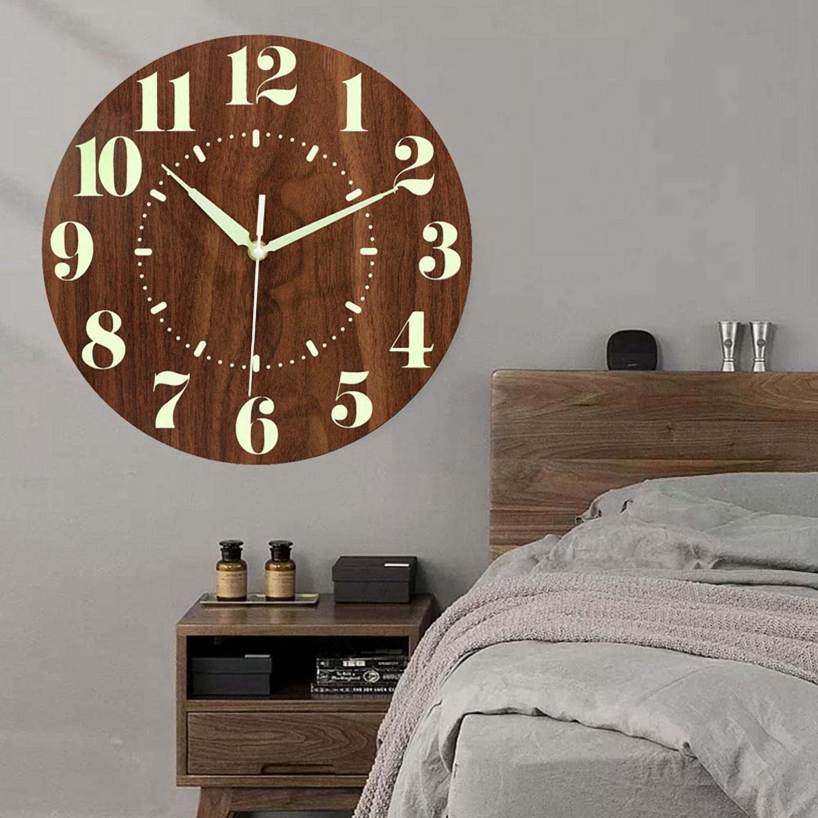 Glow in Dark Wall Clock, Silent Non-Ticking Battery Operated Clock