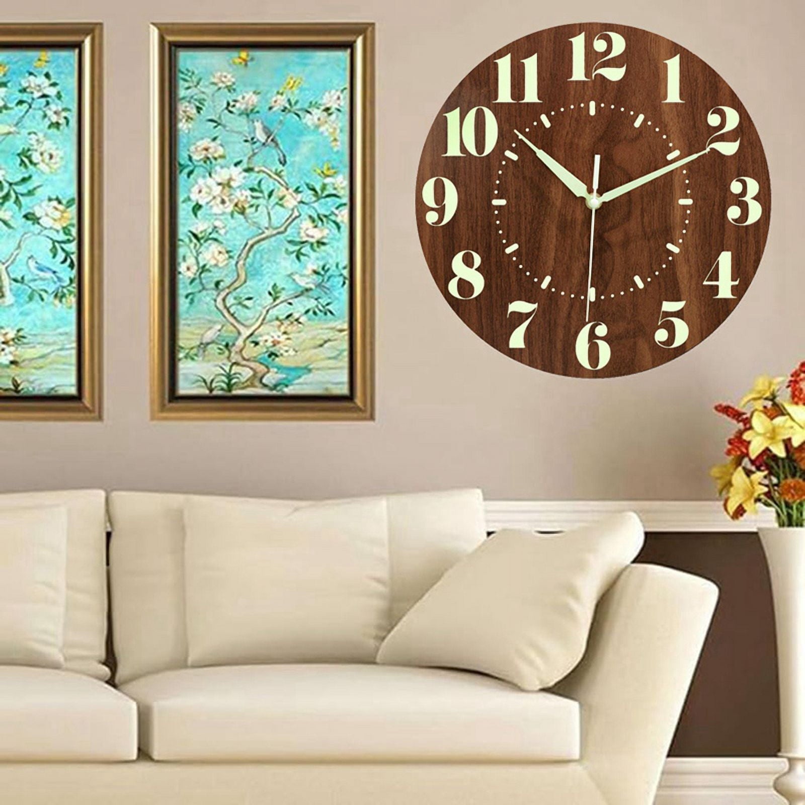 Glow in Dark Wall Clock, Silent Non-Ticking Battery Operated Clock
