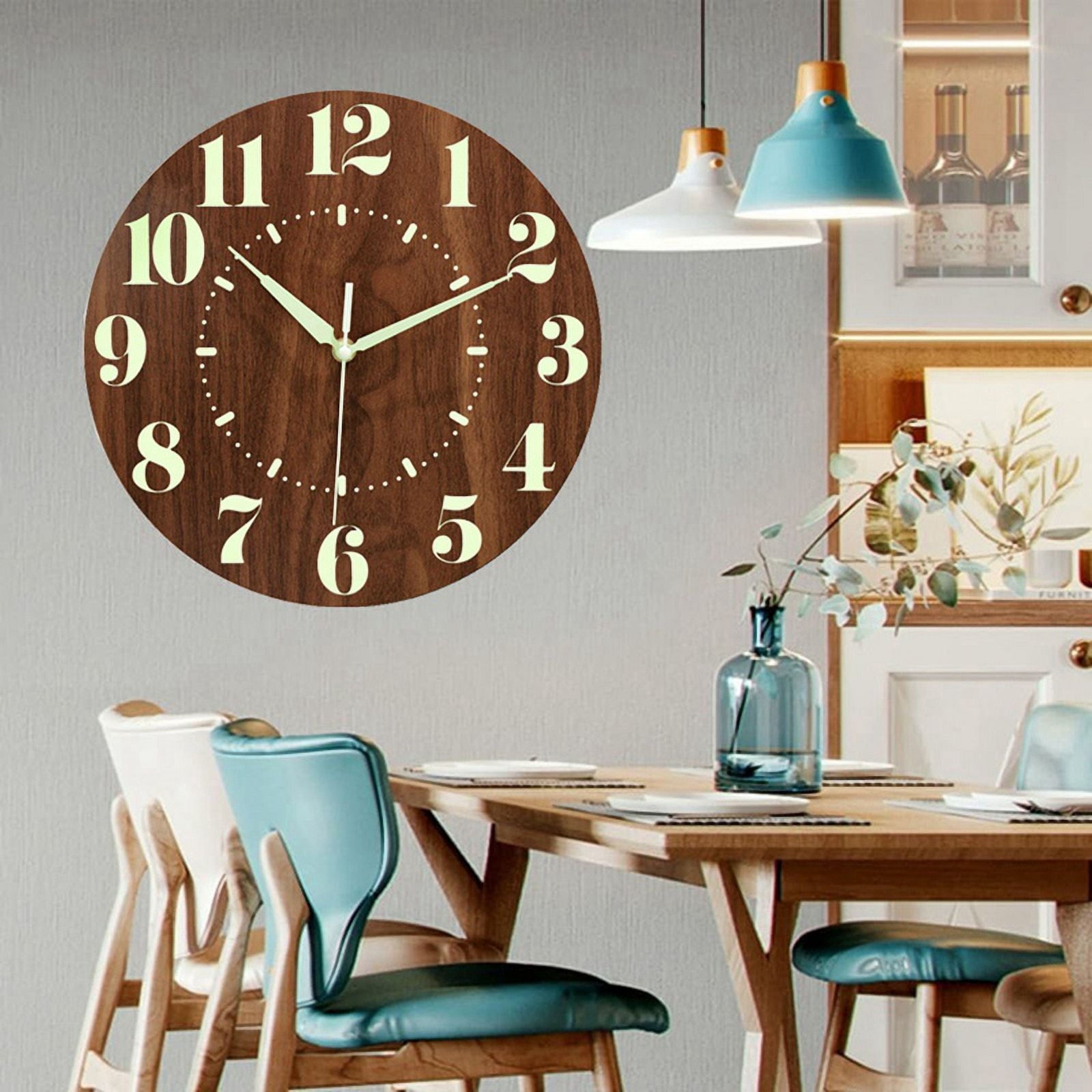 Glow in Dark Wall Clock, Silent Non-Ticking Battery Operated Clock