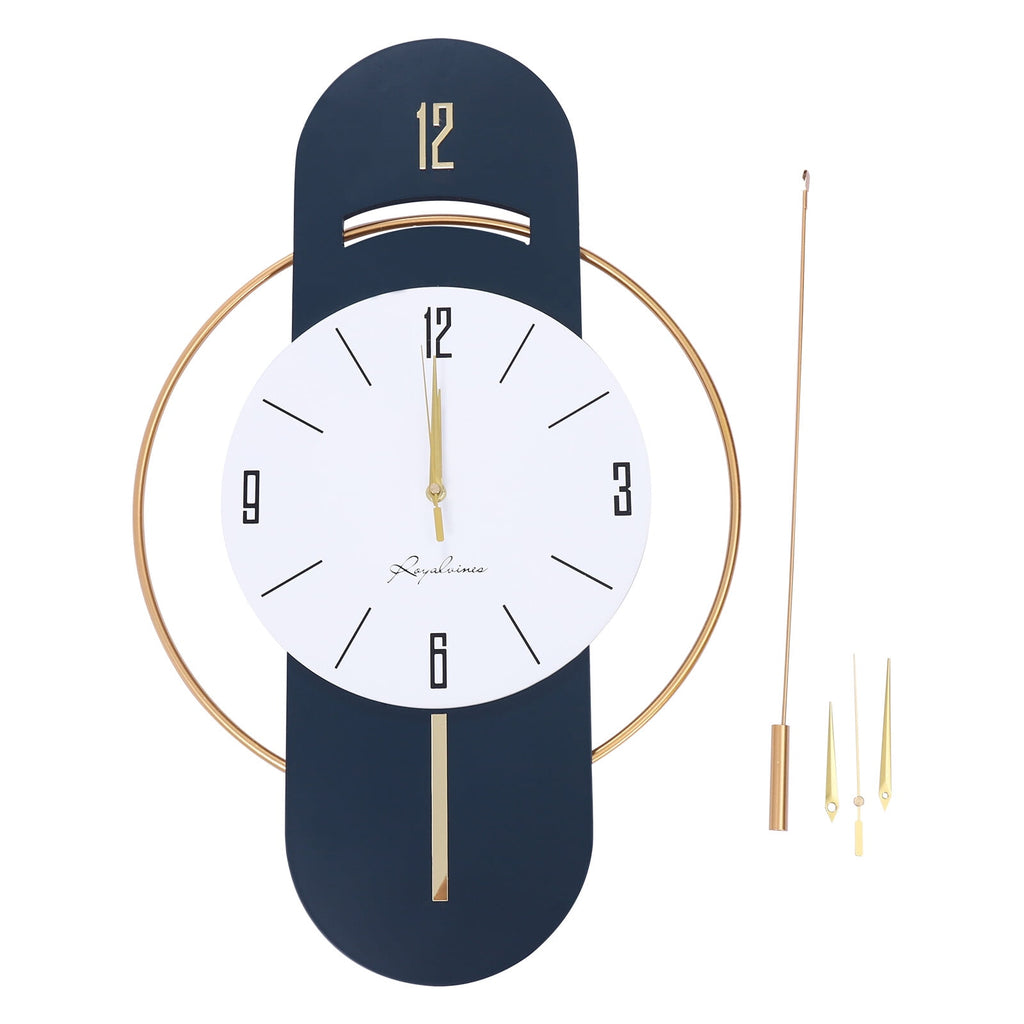 16.54*33.07in Wall-mounted Numbers Large Wall Clocks Wood Metal Silent Decoration Wall Clock for Kitchen Bedroom Office