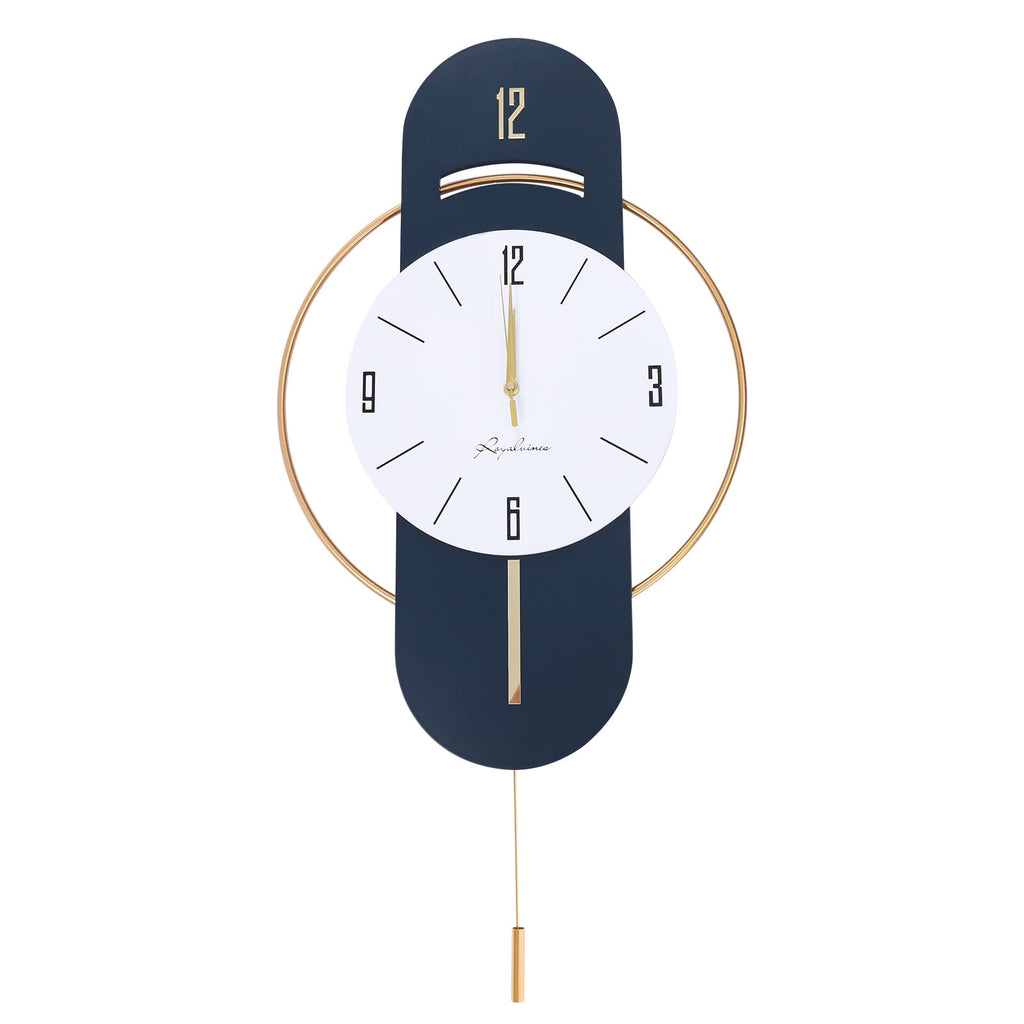 16.54*33.07in Wall-mounted Numbers Large Wall Clocks Wood Metal Silent Decoration Wall Clock for Kitchen Bedroom Office