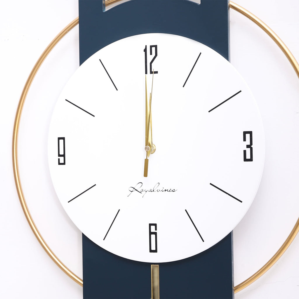 16.54*33.07in Wall-mounted Numbers Large Wall Clocks Wood Metal Silent Decoration Wall Clock for Kitchen Bedroom Office