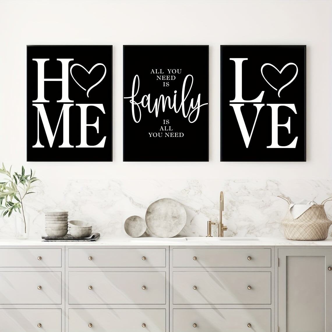3pcs Home Love Family Poster Quotes Canvas Painting Wall Art Wall Decor Bedroom Decor Living Room Decor Home Decoration Unframed