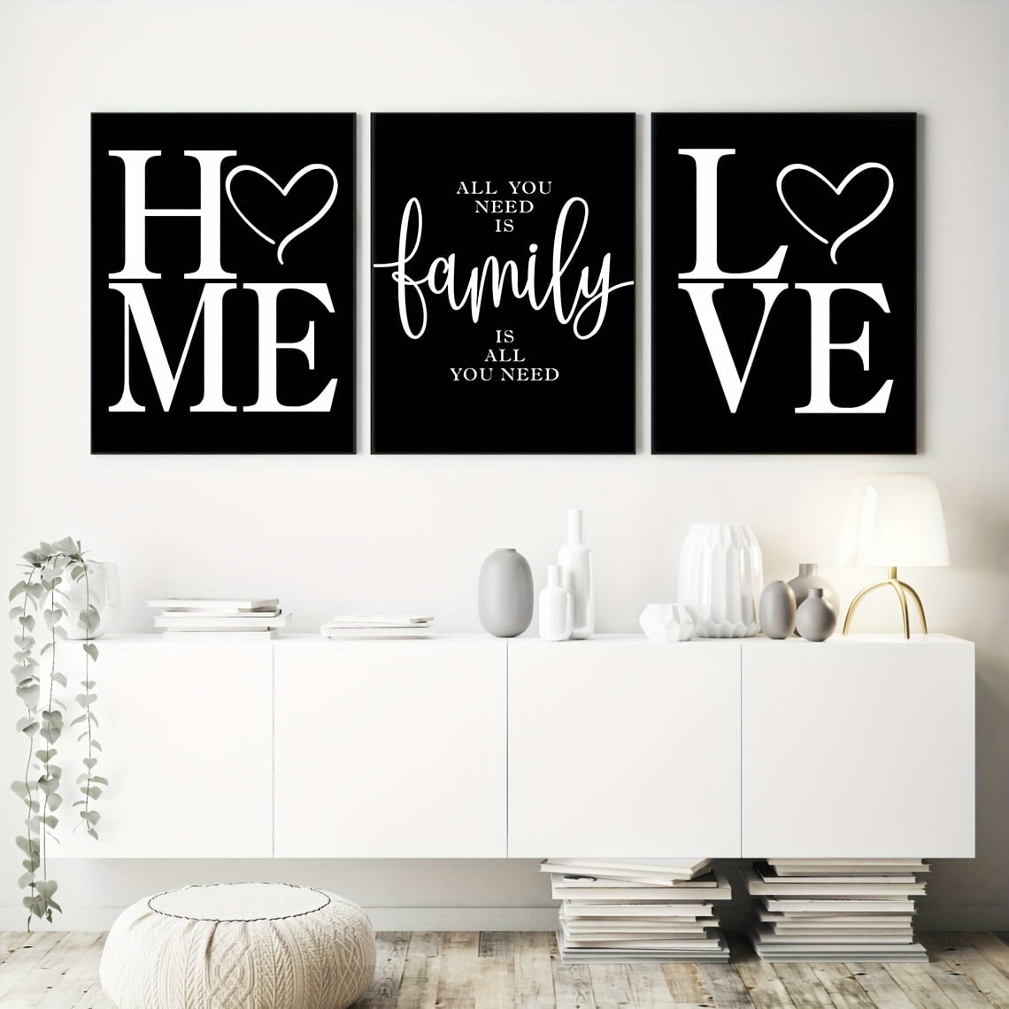 3pcs Home Love Family Poster Quotes Canvas Painting Wall Art Wall Decor Bedroom Decor Living Room Decor Home Decoration Unframed