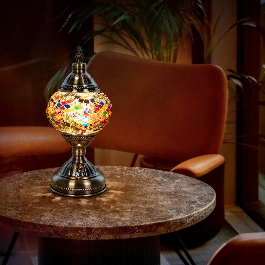 Turkish-Moroccan Mosaic Table Lamp - Bohemian Stained Glass Nightlight with Intricate Patterns, Ideal for Bedroom,Living Room, Office Decor,Holiday Gift, Decorative Light,Vibrant Lamp Design