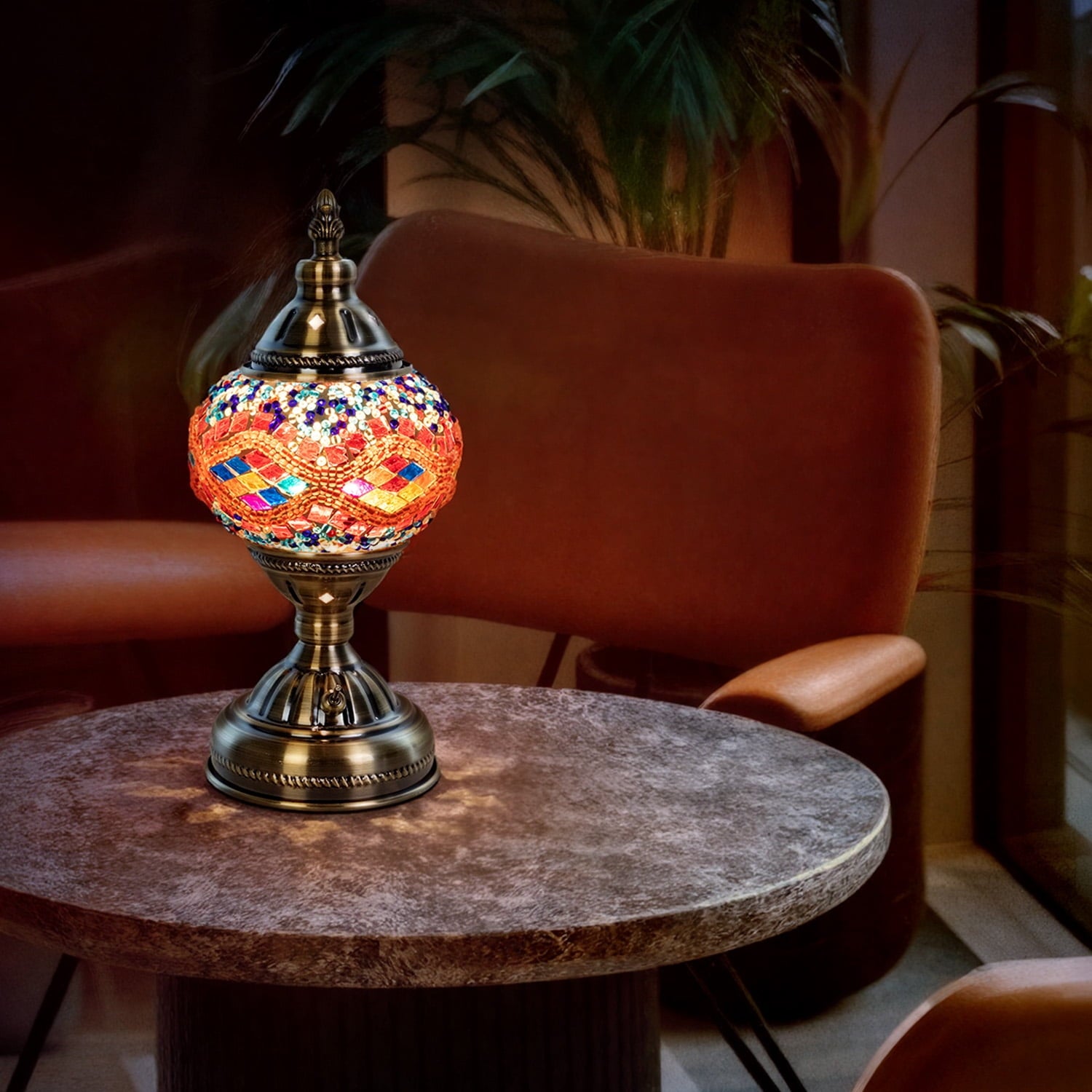 Turkish-Moroccan Mosaic Table Lamp - Bohemian Stained Glass Nightlight with Intricate Patterns, Ideal for Bedroom,Living Room, Office Decor,Holiday Gift, Decorative Light,Vibrant Lamp Design