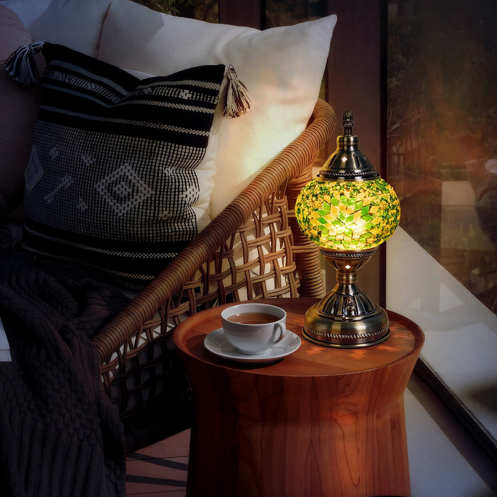 Turkish-Moroccan Mosaic Table Lamp - Bohemian Stained Glass Nightlight with Intricate Patterns, Ideal for Bedroom,Living Room, Office Decor,Holiday Gift, Decorative Light,Vibrant Lamp Design