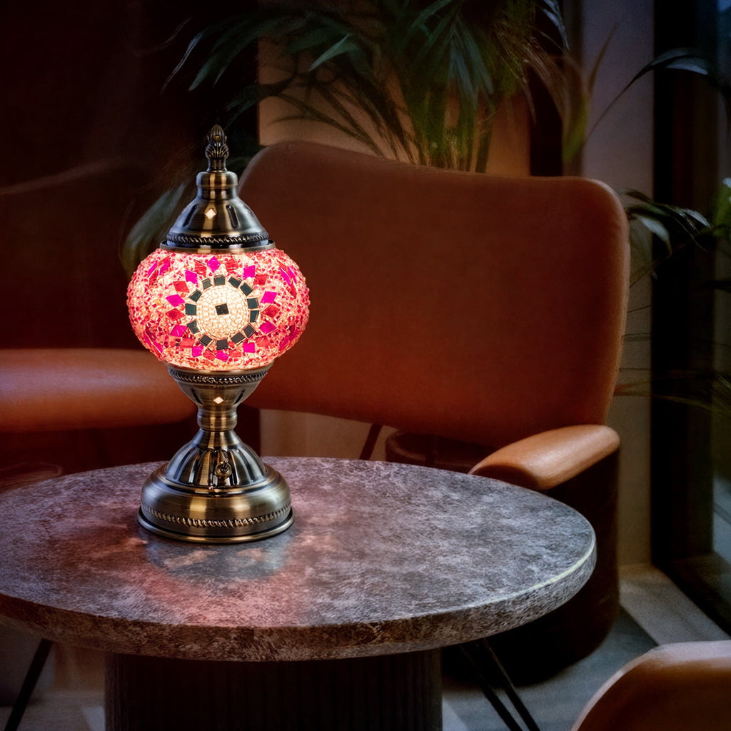 Turkish-Moroccan Mosaic Table Lamp - Bohemian Stained Glass Nightlight with Intricate Patterns, Ideal for Bedroom,Living Room, Office Decor,Holiday Gift, Decorative Light,Vibrant Lamp Design