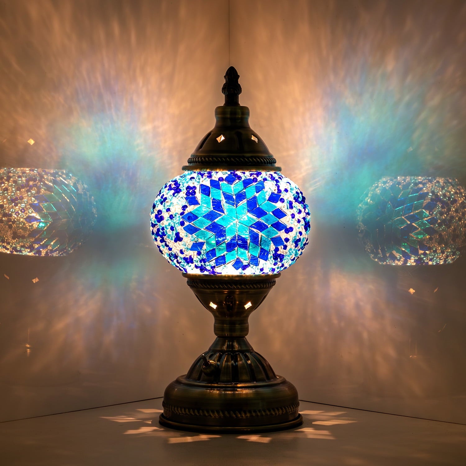 Turkish-Moroccan Mosaic Table Lamp - Bohemian Stained Glass Nightlight with Intricate Patterns, Ideal for Bedroom,Living Room, Office Decor,Holiday Gift, Decorative Light,Vibrant Lamp Design
