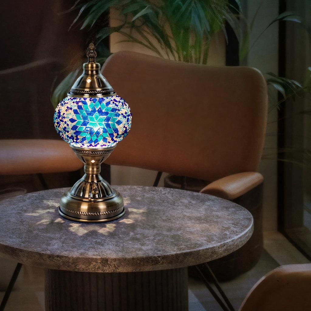 Turkish-Moroccan Mosaic Table Lamp - Bohemian Stained Glass Nightlight with Intricate Patterns, Ideal for Bedroom,Living Room, Office Decor,Holiday Gift, Decorative Light,Vibrant Lamp Design
