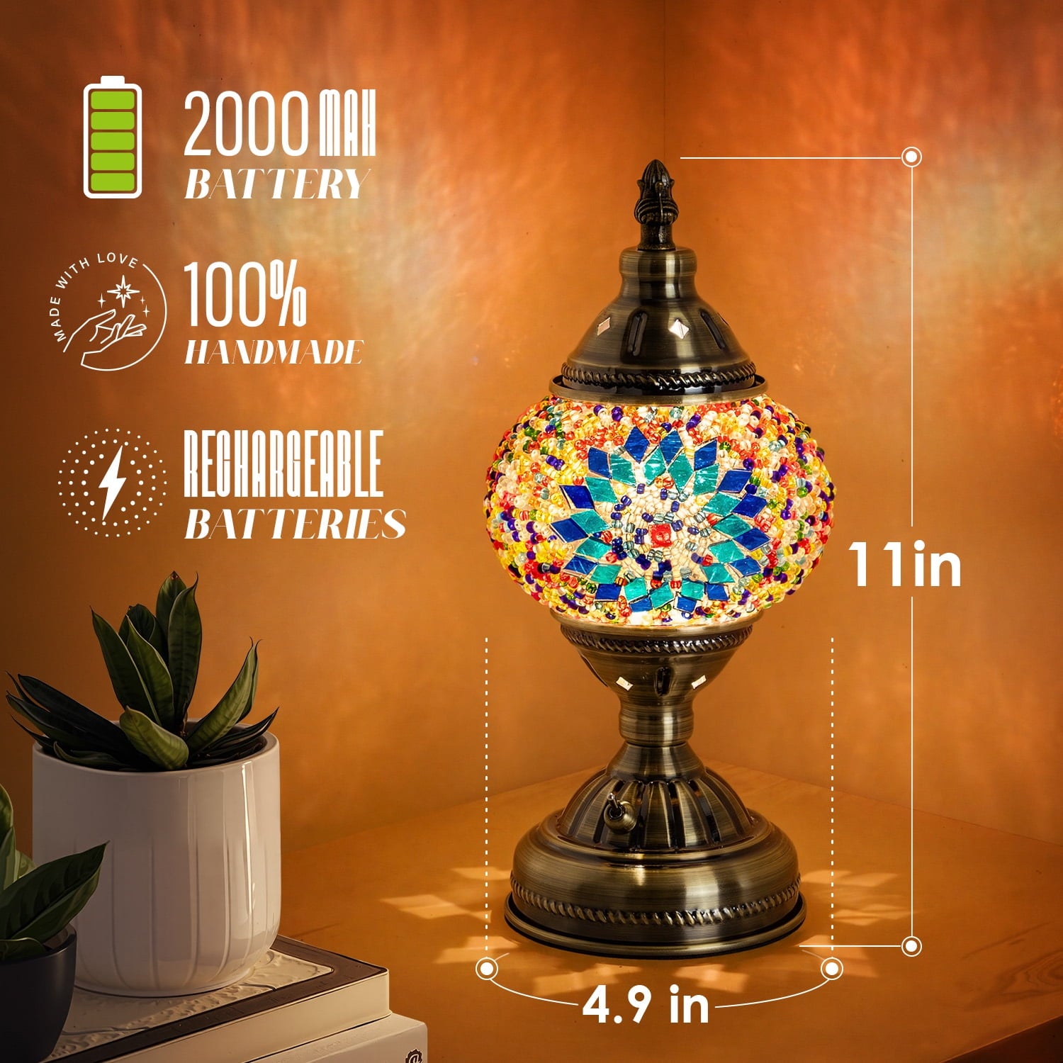 Turkish-Moroccan Mosaic Table Lamp - Bohemian Stained Glass Nightlight with Intricate Patterns, Ideal for Bedroom,Living Room, Office Decor,Holiday Gift, Decorative Light,Vibrant Lamp Design