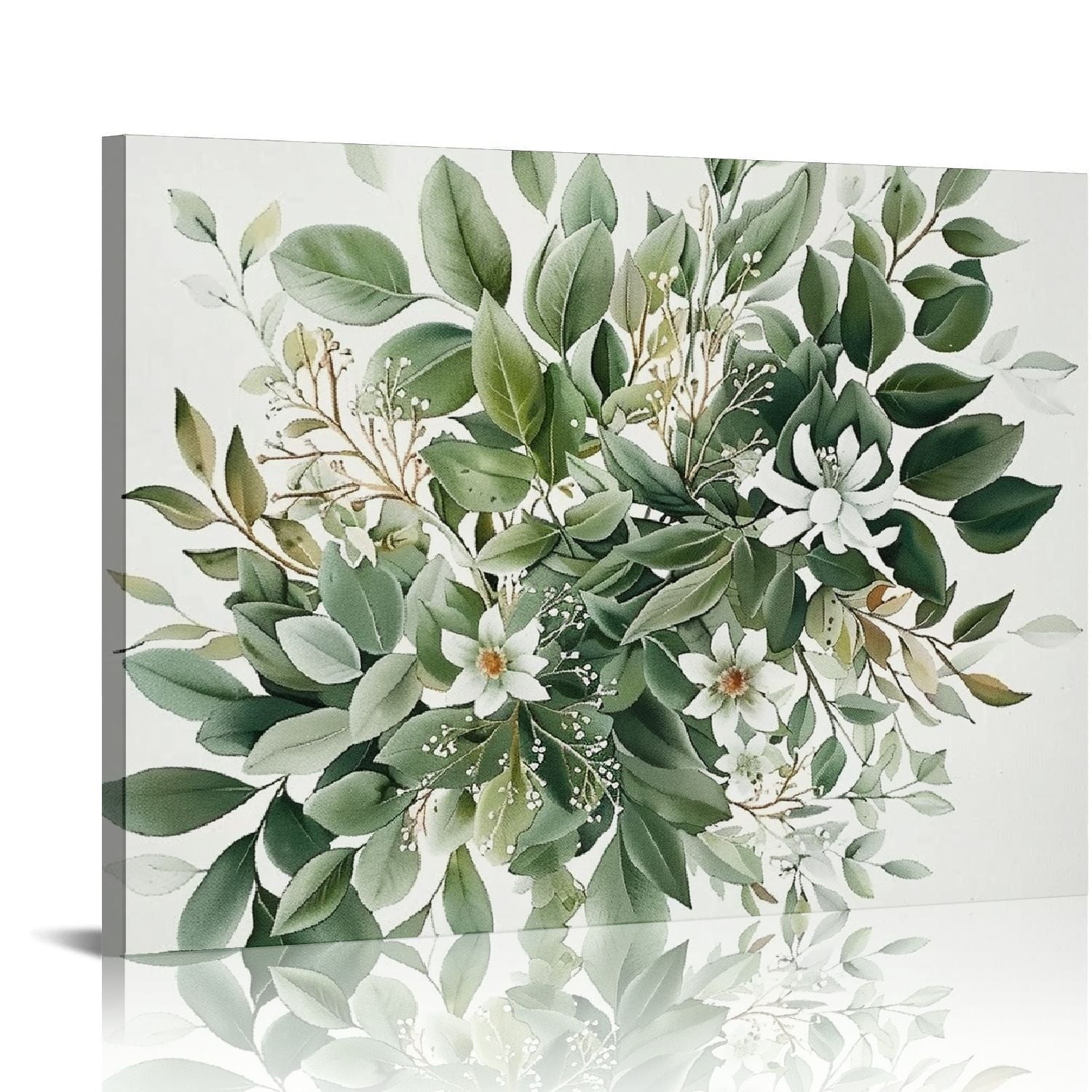 BCIIG  Watercolor Botanical Wall Art Boho Floral Canvas Wall Decor Prints Sage Green Wildflower Wall Art Modern Flower Pictures Botanical Painting for Bedroom Bathroom ,20"x16" Unframed 20x16in