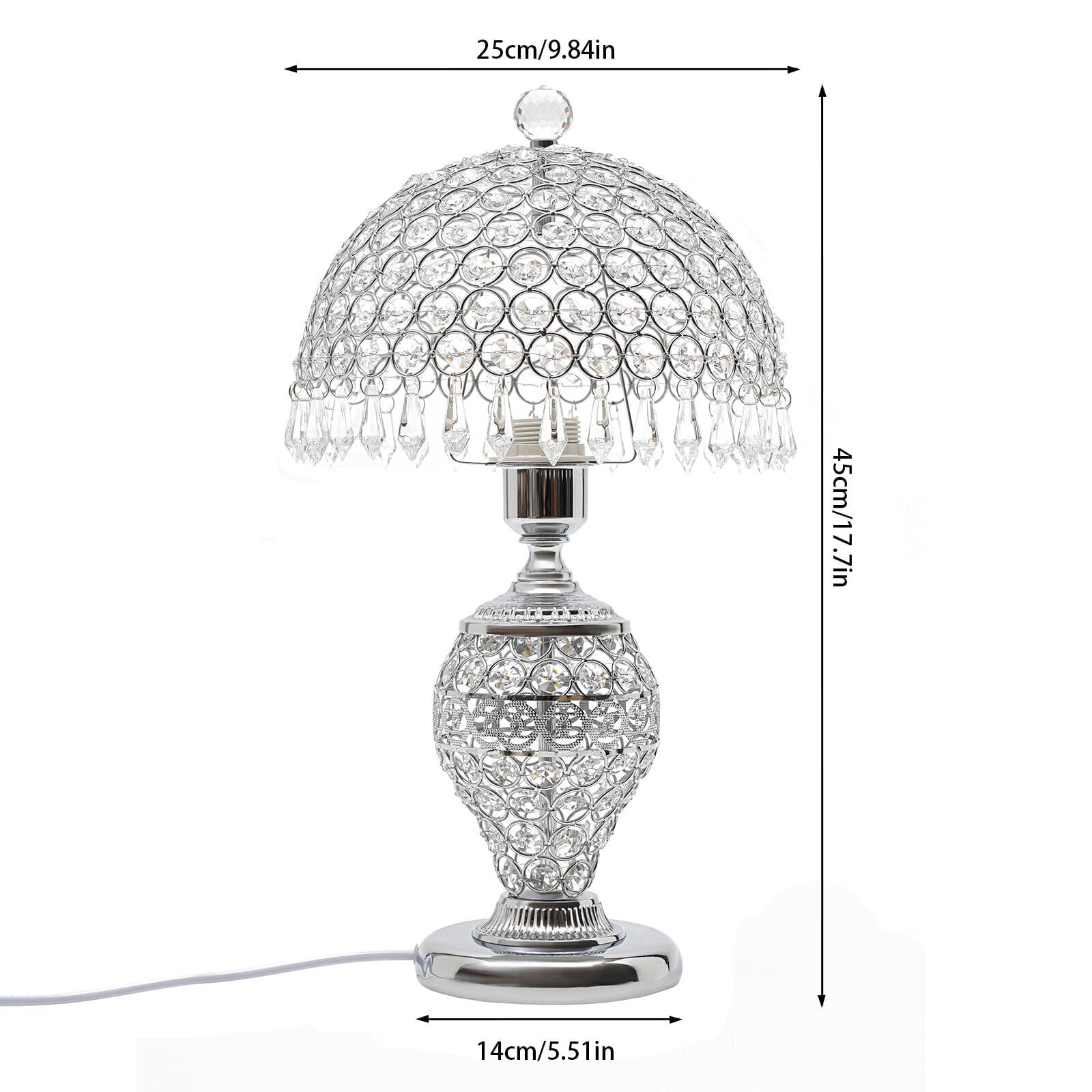 Crystal Table Lamp Bedside Nightstand Desk Reading Lamp Bedroom Living Room Lamp
