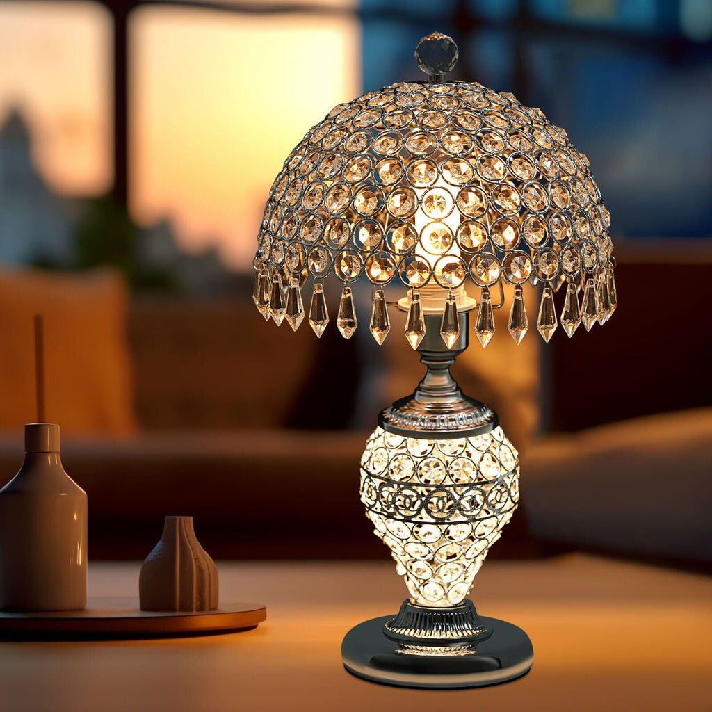 Crystal Table Lamp Bedside Nightstand Desk Reading Lamp Bedroom Living Room Lamp
