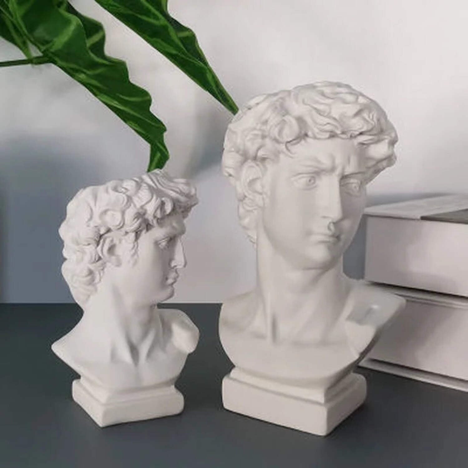 David Head Flower Pot Vase Roman Style Face Planter for Garden Home Office Decor (Large)