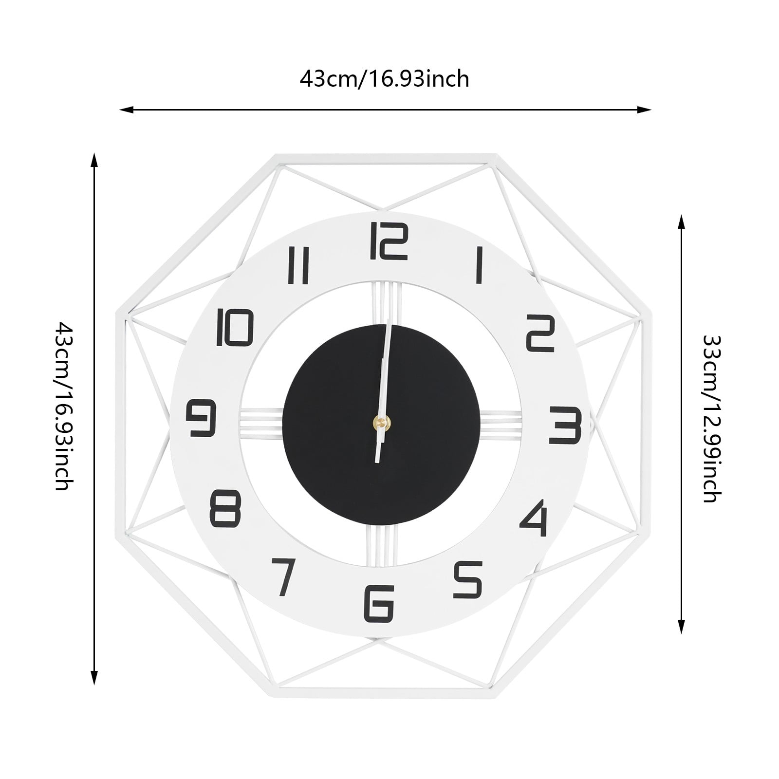 Modern Silent Wall Clock Home Decorative Wall Clock Indoor Octagonal Wall Clock For Living Study Room