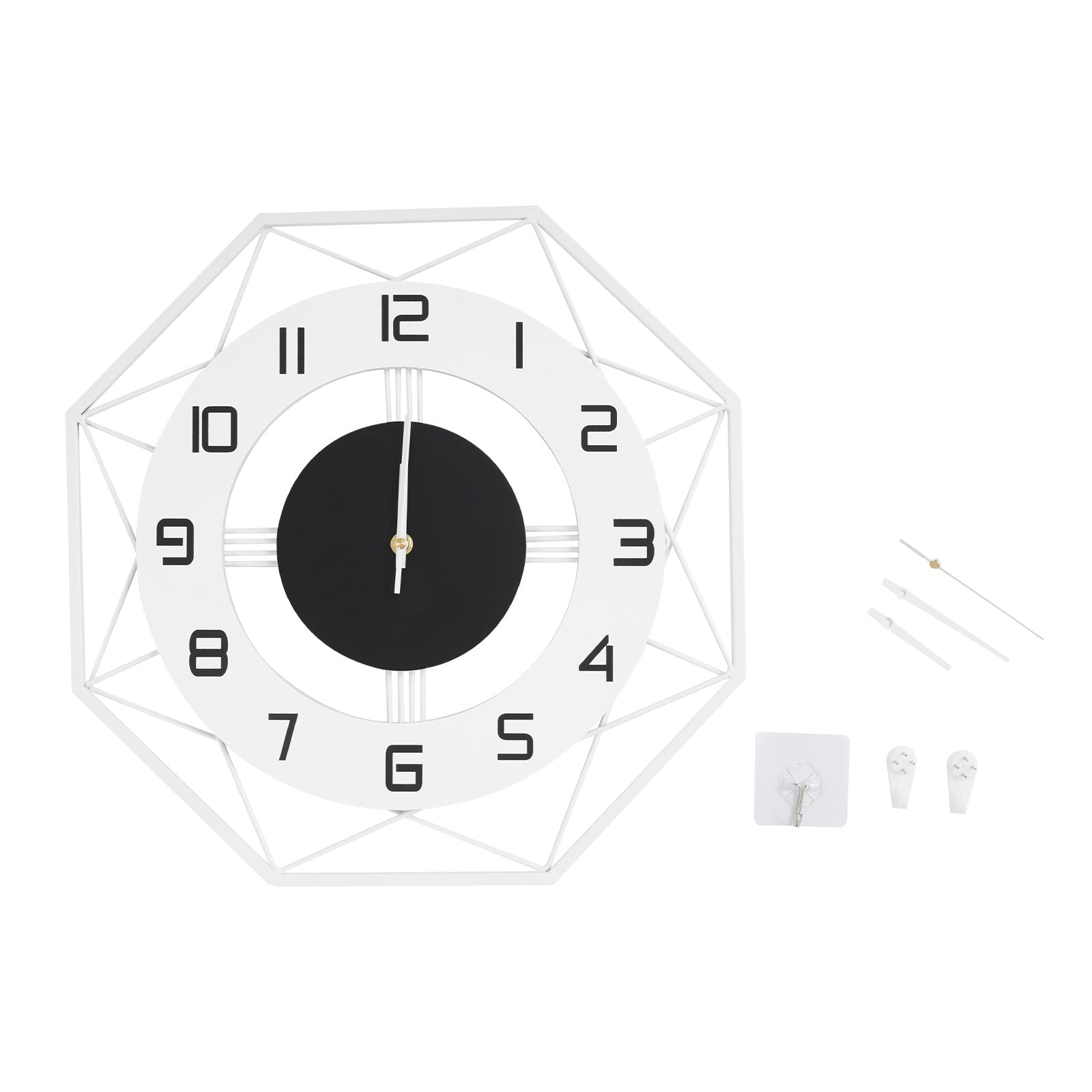 Modern Silent Wall Clock Home Decorative Wall Clock Indoor Octagonal Wall Clock For Living Study Room