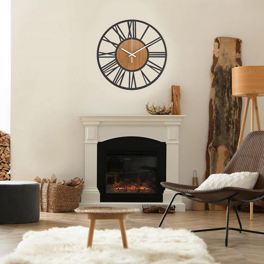 Wall Clock for Living Room Decor 16 Inches Silent Non Ticking Wood Clocks for Dining Room,Bedroom Clock Wall Decor