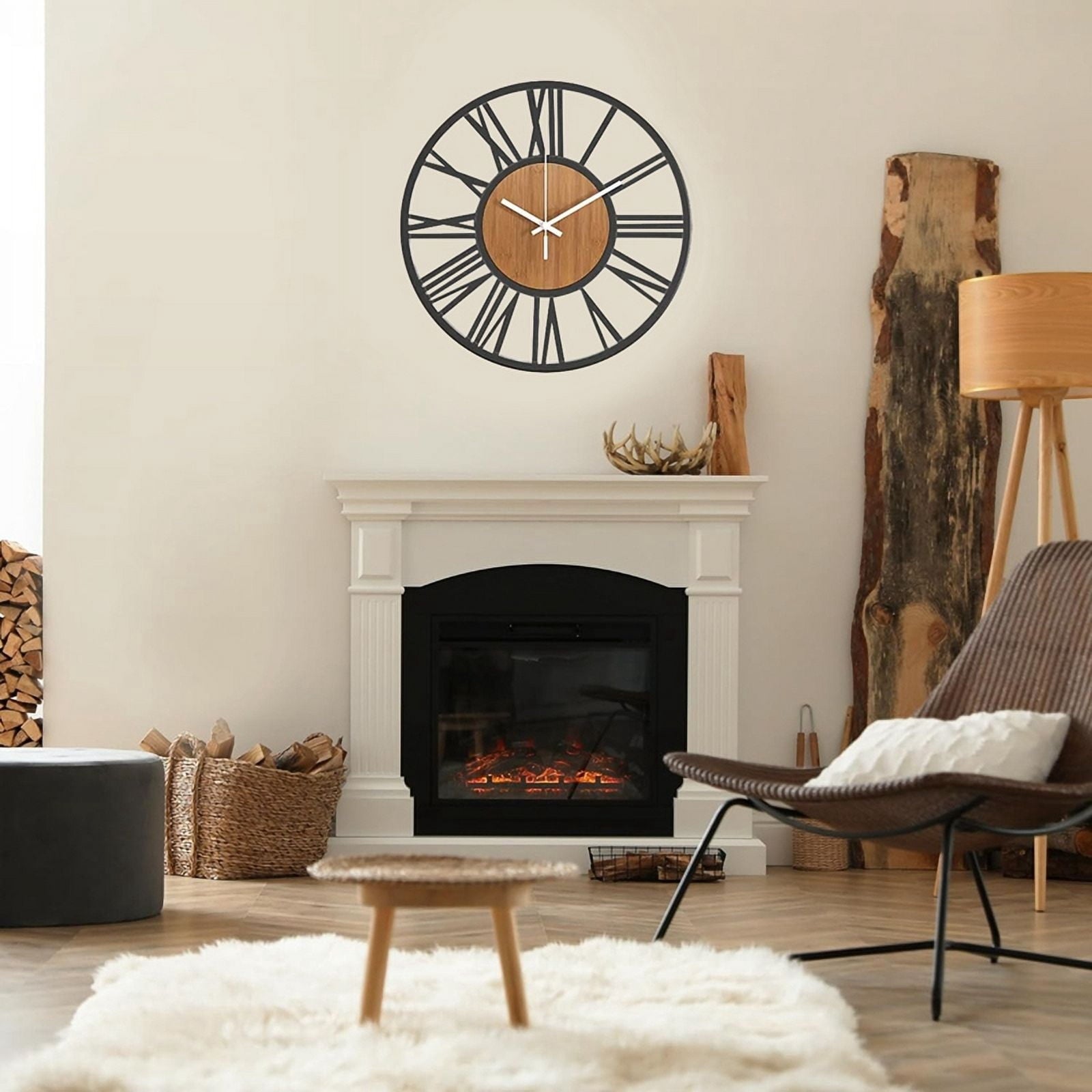 Wall Clock for Living Room Decor 16 Inches Silent Non Ticking Wood Clocks for Dining Room,Bedroom Clock Wall Decor