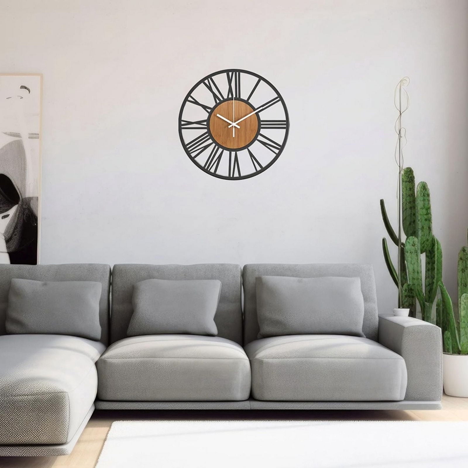 Wall Clock for Living Room Decor 16 Inches Silent Non Ticking Wood Clocks for Dining Room,Bedroom Clock Wall Decor