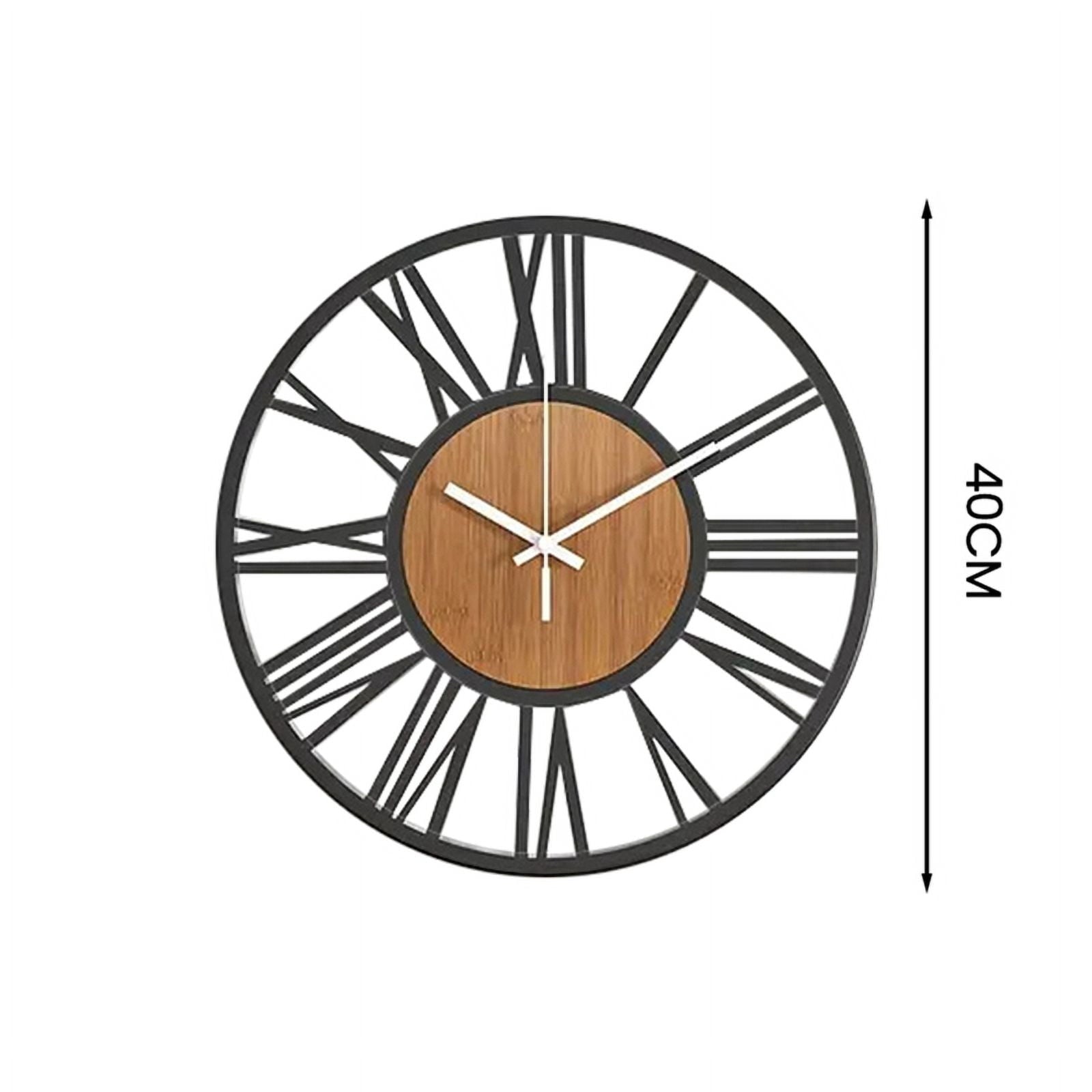 Wall Clock for Living Room Decor 16 Inches Silent Non Ticking Wood Clocks for Dining Room,Bedroom Clock Wall Decor