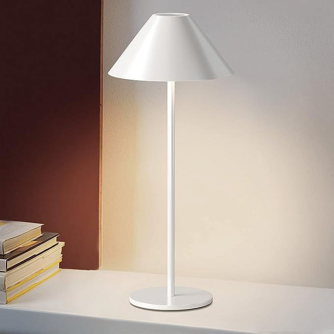 LED Cordless Dimmable Table Lamp, Long Lasting 4000mAh Rechargeable Battery Operated, 240LM, Black， Pack of 2.