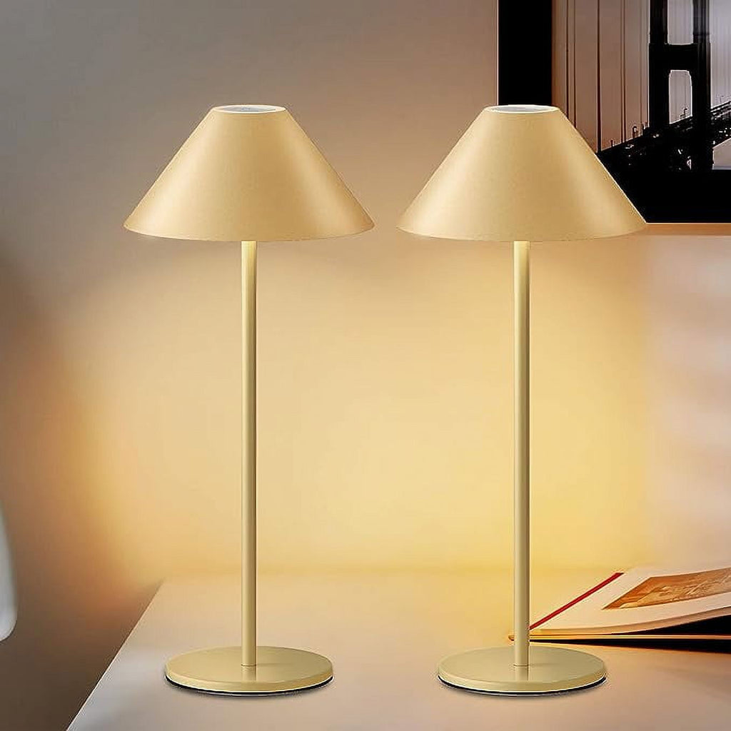 LED Cordless Dimmable Table Lamp, Long Lasting 4000mAh Rechargeable Battery Operated, 240LM, Black， Pack of 2.