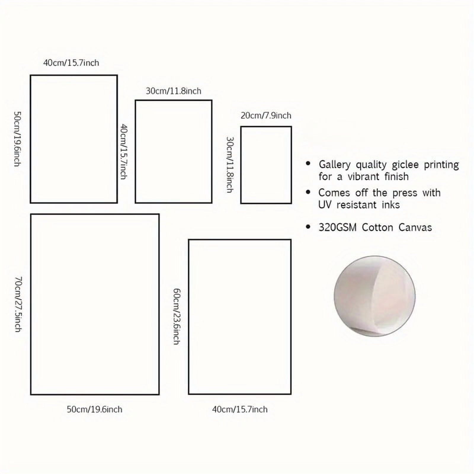 3pcs Cherry Blossom Moon Lake Canvas Wall Art Set, Japanese Aesthetic Floral Landscape Prints, Frameless Decor for Living Room, Bedroom, Kitchen, Office - Nature-Inspired Artwork