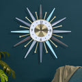 23Inch Retro Metal Wall Clocks Nordic Iron Round Starburst Watches Home Decor