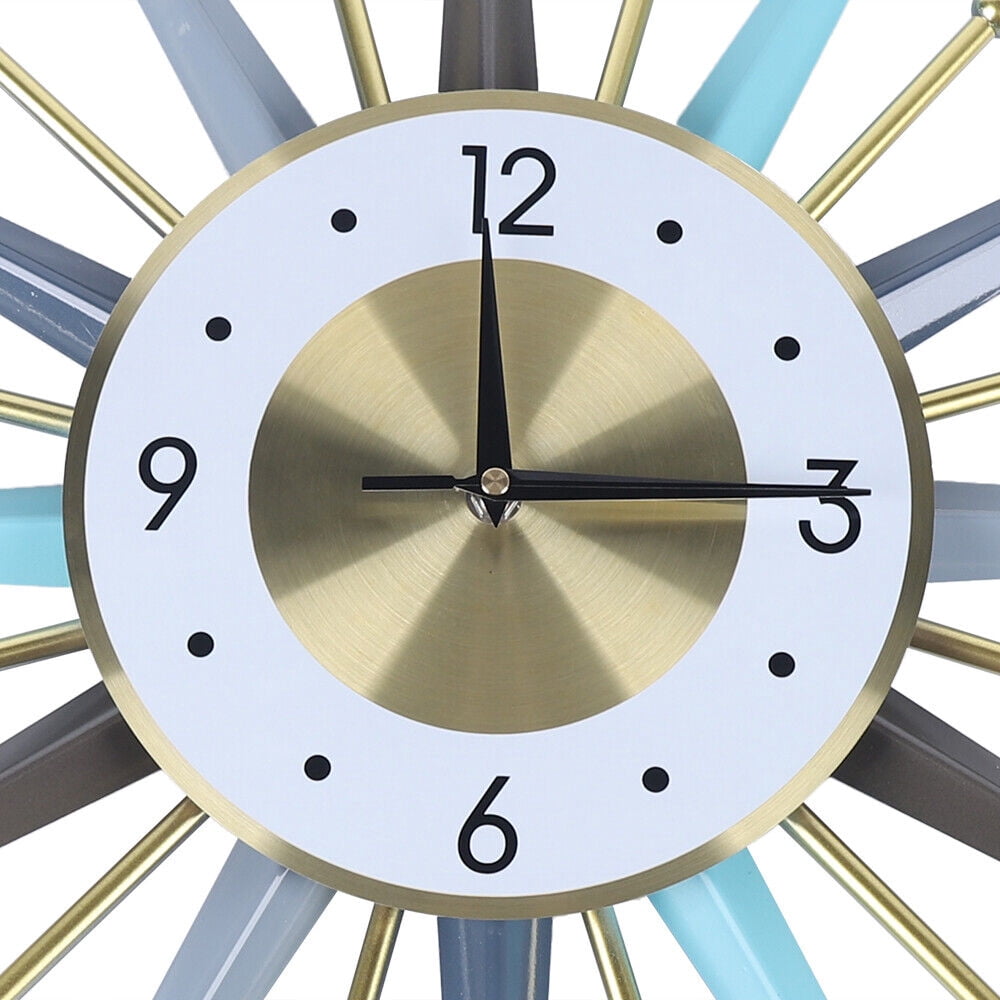 23Inch Retro Metal Wall Clocks Nordic Iron Round Starburst Watches Home Decor