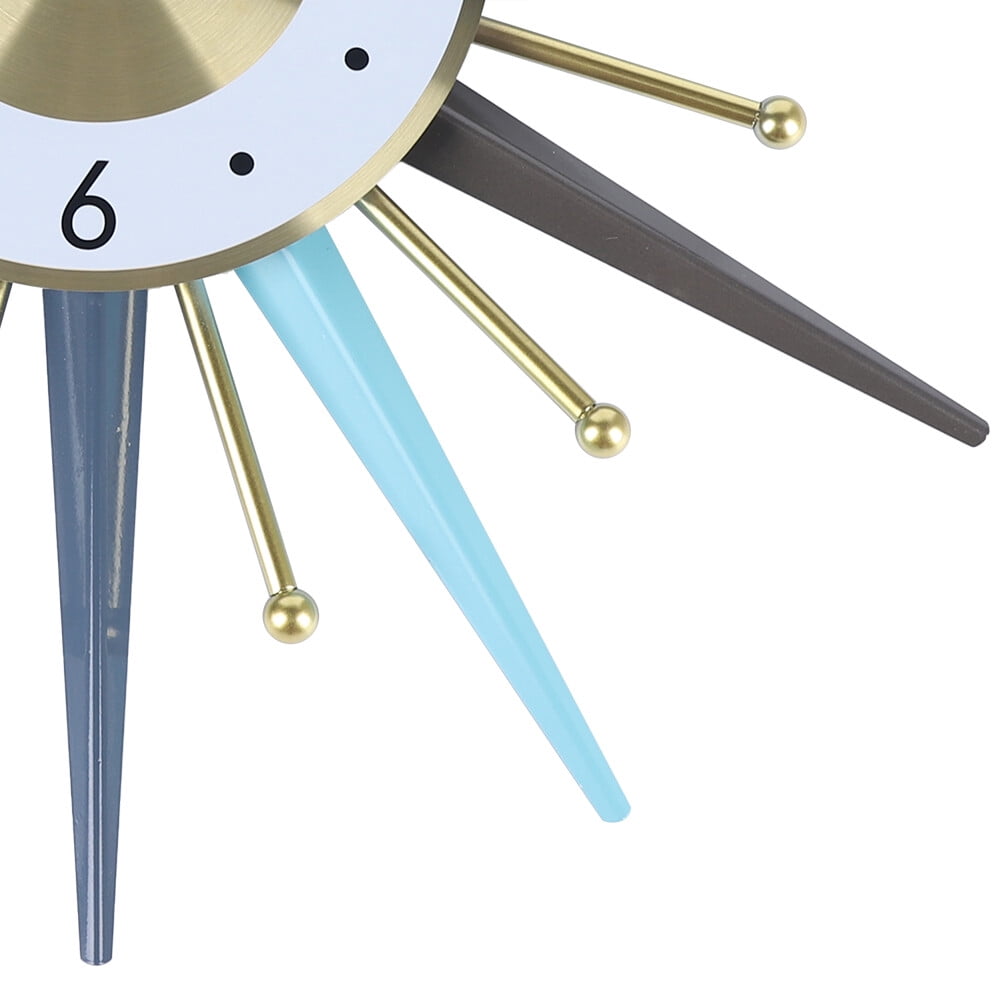 23Inch Retro Metal Wall Clocks Nordic Iron Round Starburst Watches Home Decor
