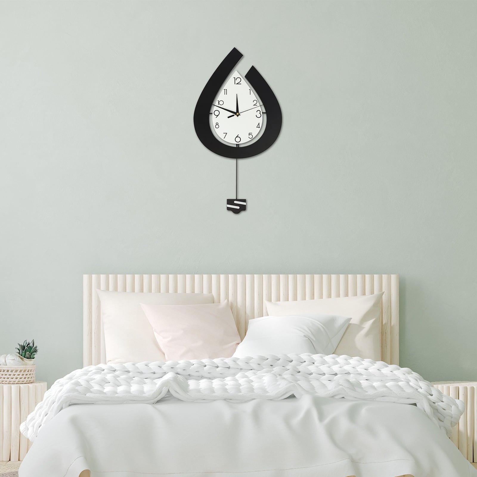 Analog+ Numbers Indoor Modern Decorative Wall Clock Black&amp;White Wall Clock for Living Room Office